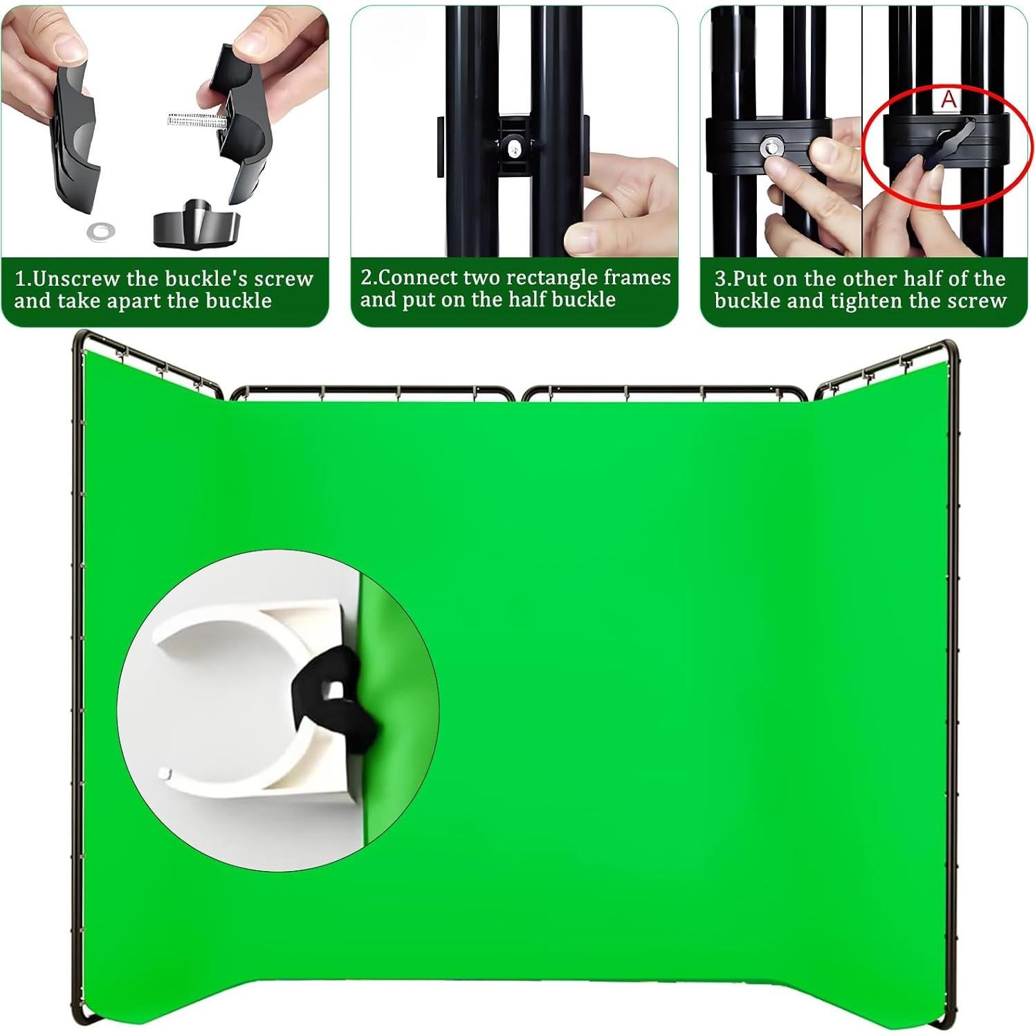 Pantalla Verde de Fondo 4x2.4m BENOISON con Soporte Plegable