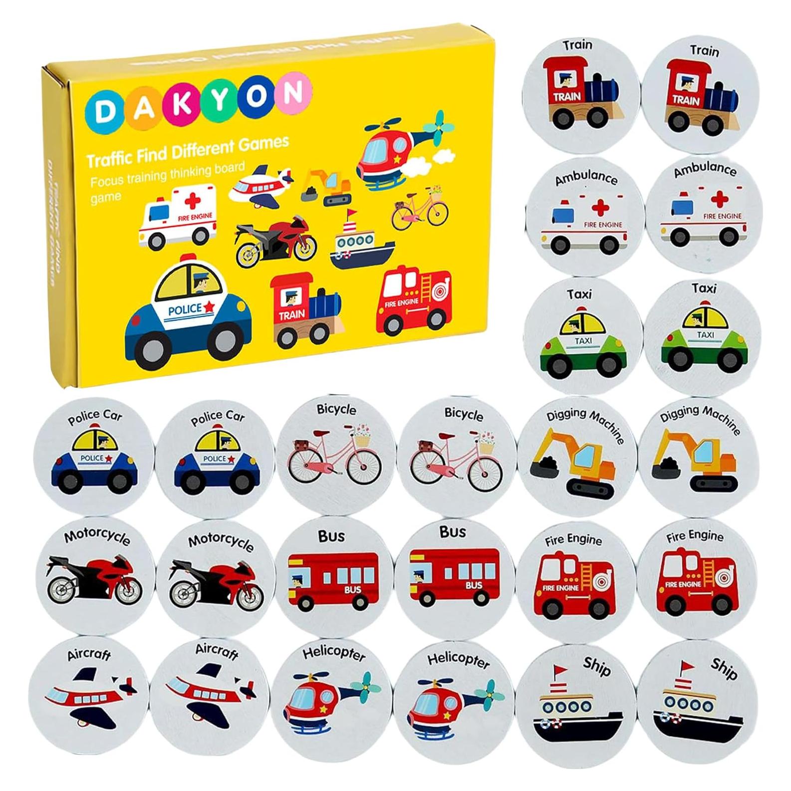 Juego de Memoria de Madera Montessori DAKYON 16x11 cm Educativo