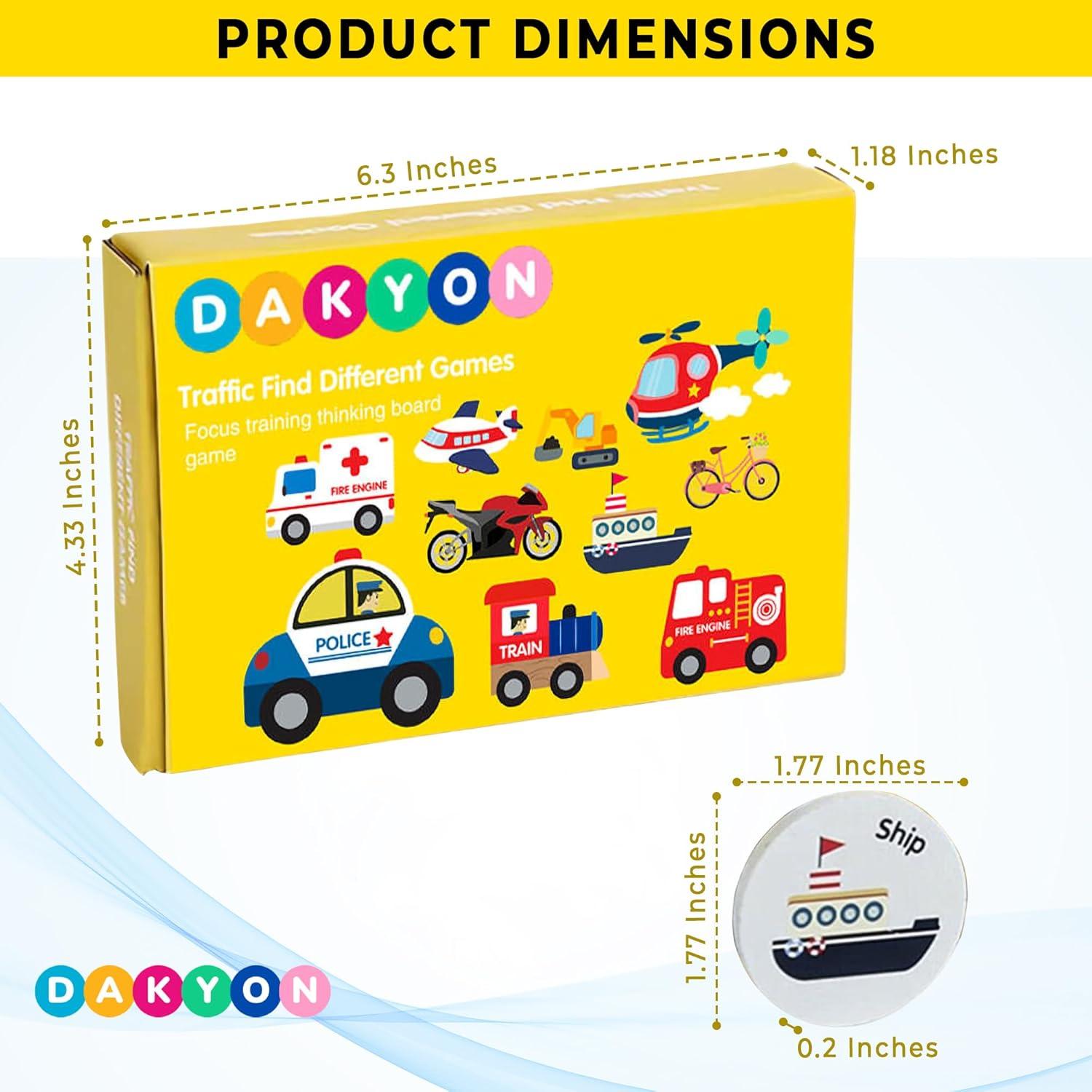 Juego de Memoria de Madera Montessori DAKYON 16x11 cm Educativo