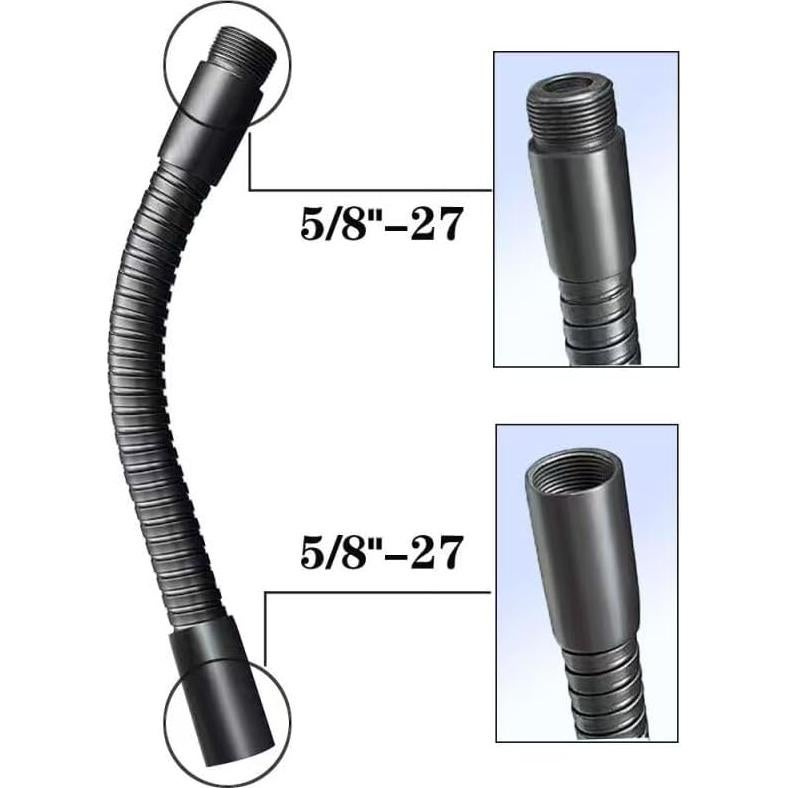 Soporte de Micrófono y Teléfono Móvil Flexible 33 cm Negro