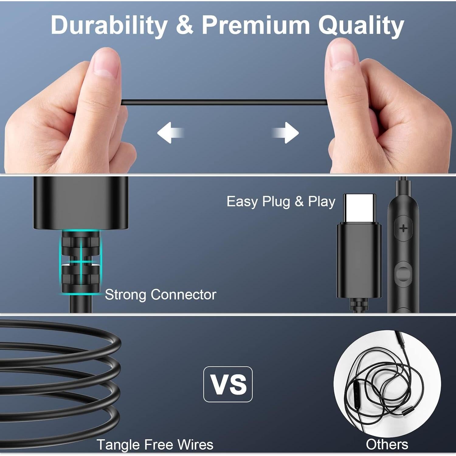 Auriculares USB C AFGHOA con Cancelación de Ruido y Micrófono