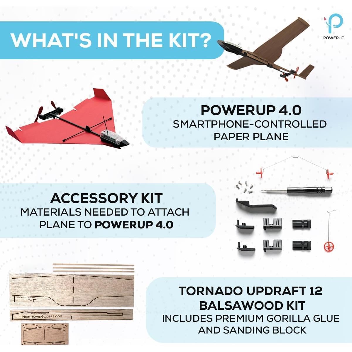 Kit de Avión de Papel POWERUP 4.0 con Control Remoto