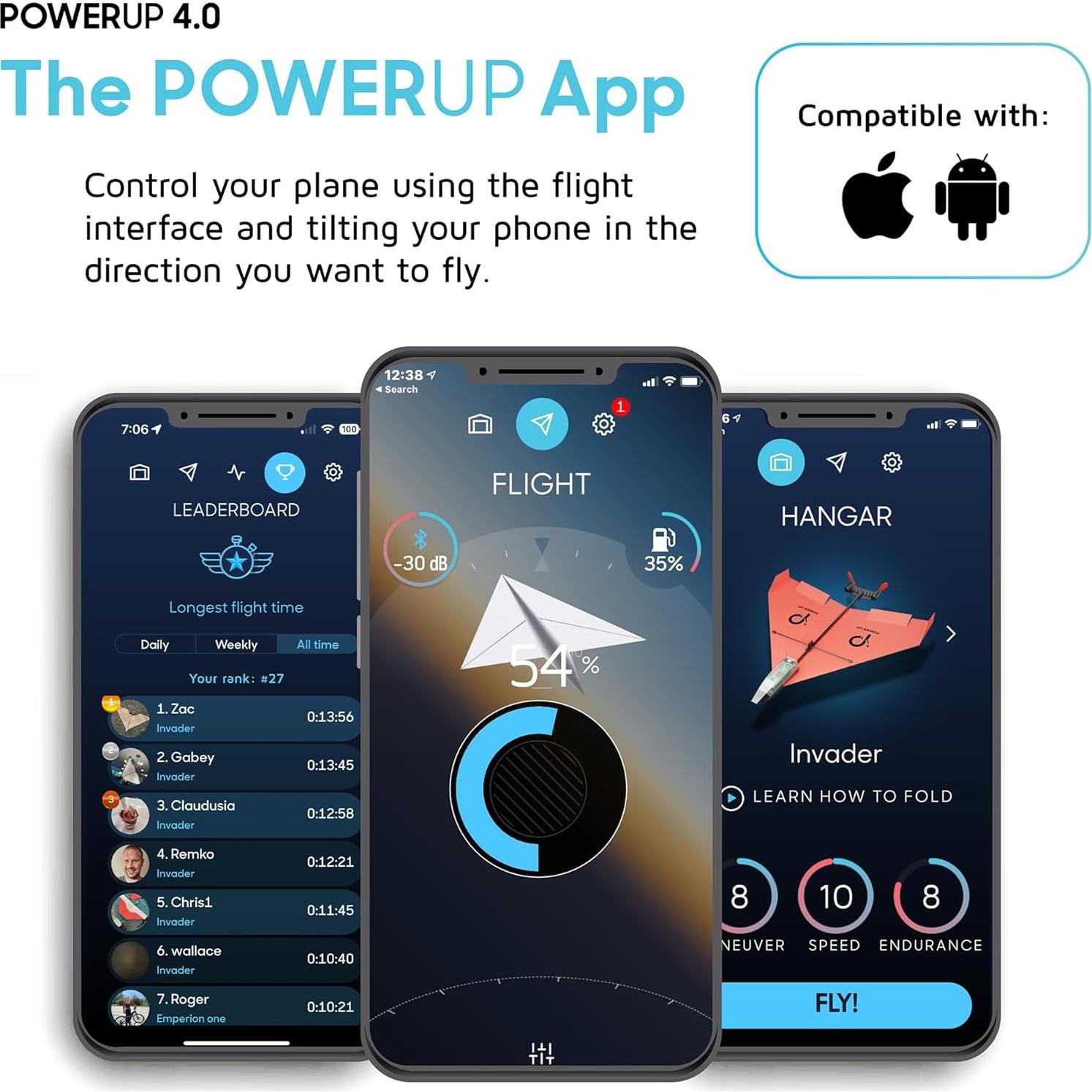 Kit de Avión de Papel POWERUP 4.0 con Control Remoto