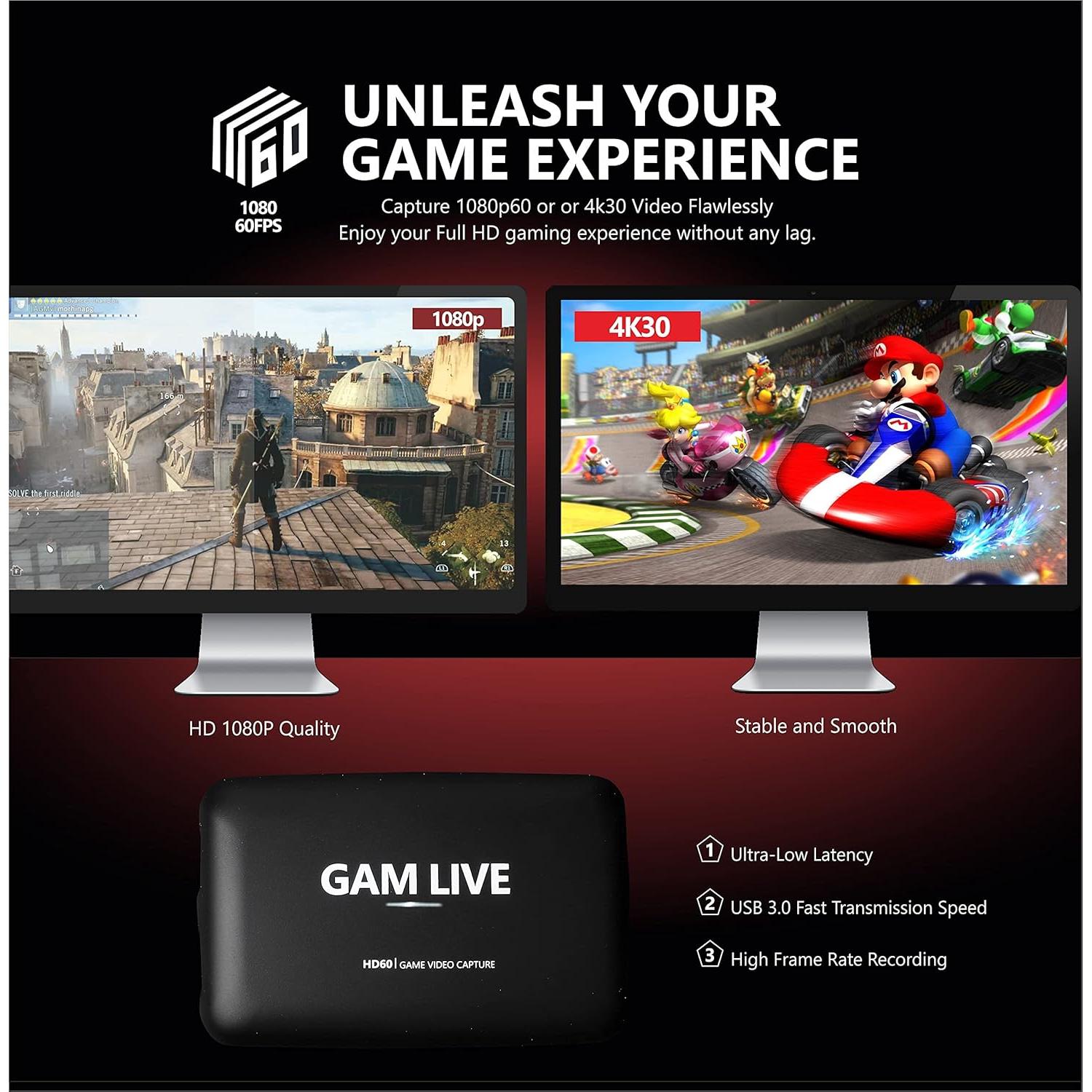 Tarjeta de Captura UCEC GAM LIVE 4K30 USB 3.0 1080p60fps