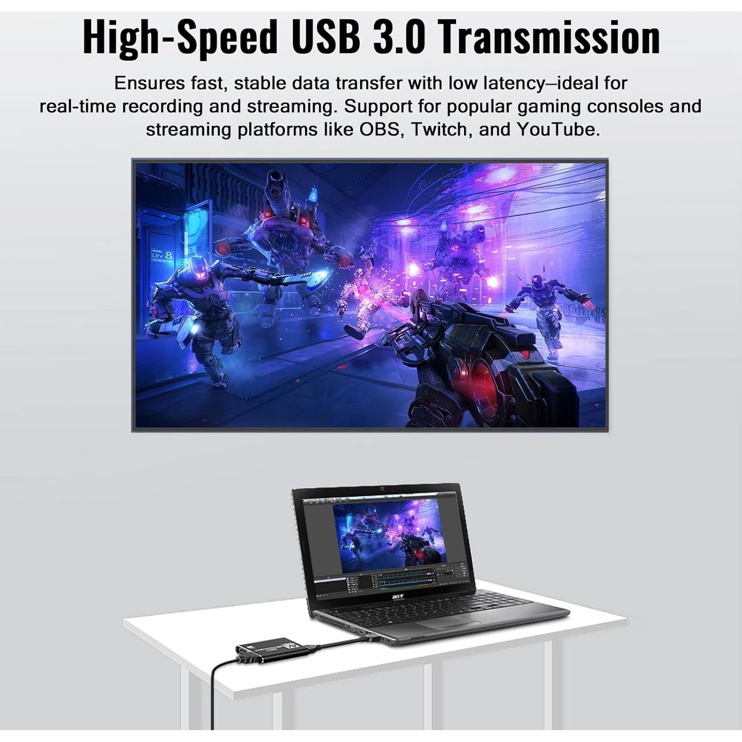 Tarjeta de Captura de Video HDMI 1080P 60FPS DUOBEIER USB 3.0