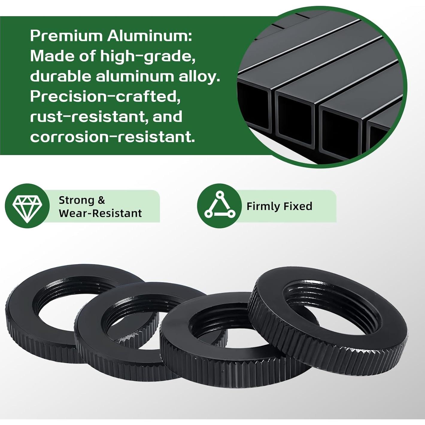 6 Tuercas de Soporte de Micrófono Doble Bloqueo 25.4mm Aluminio