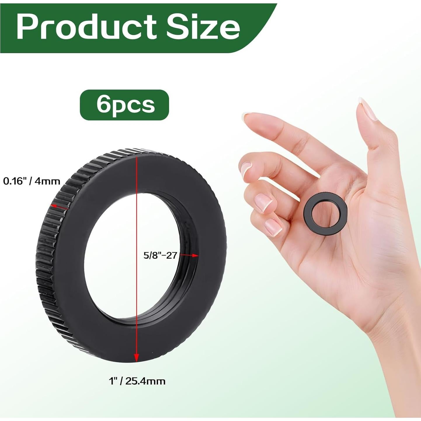 6 Tuercas de Soporte de Micrófono Doble Bloqueo 25.4mm Aluminio