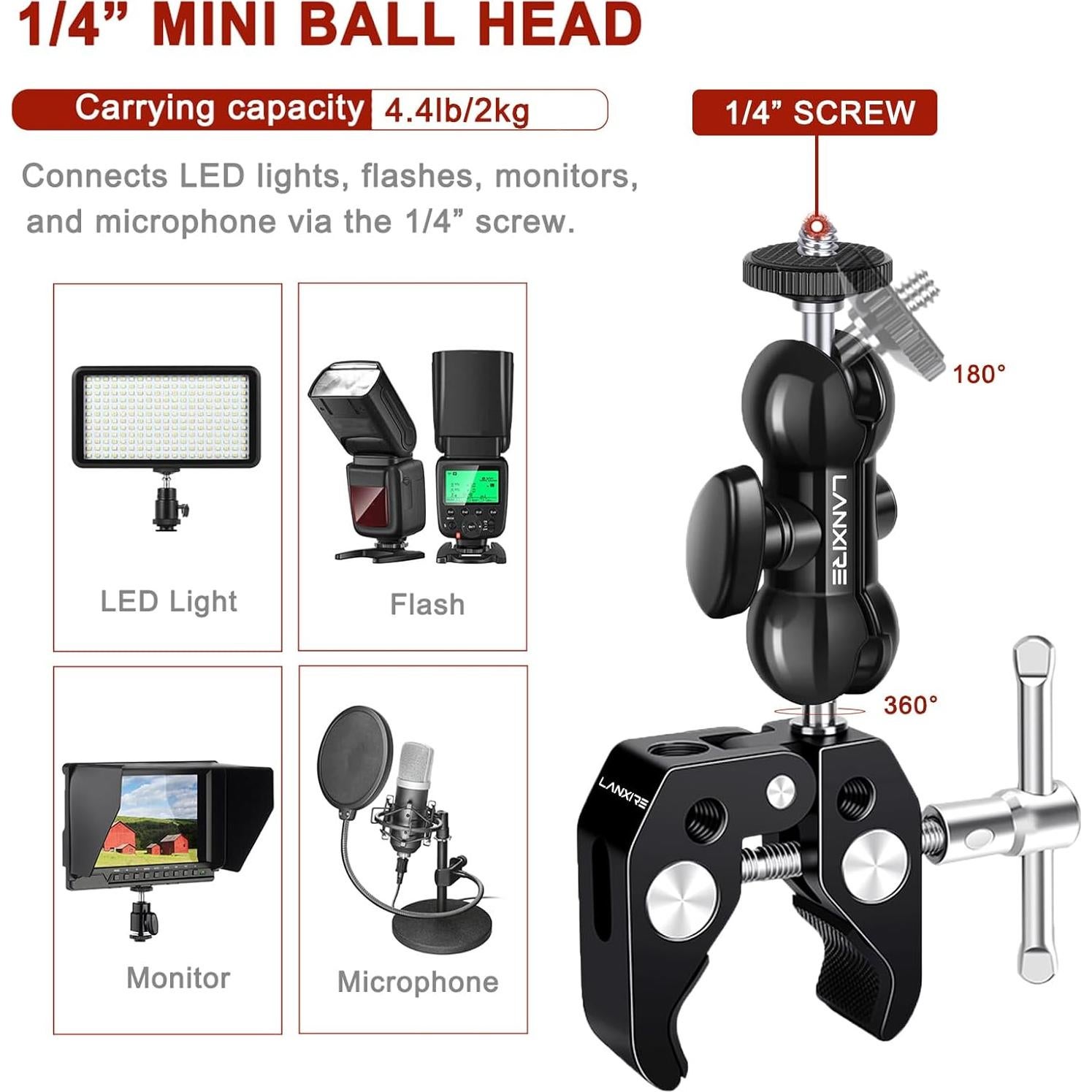 Soporte de Micrófono Lanxire con Brazo Mágico Ajustable 2kg