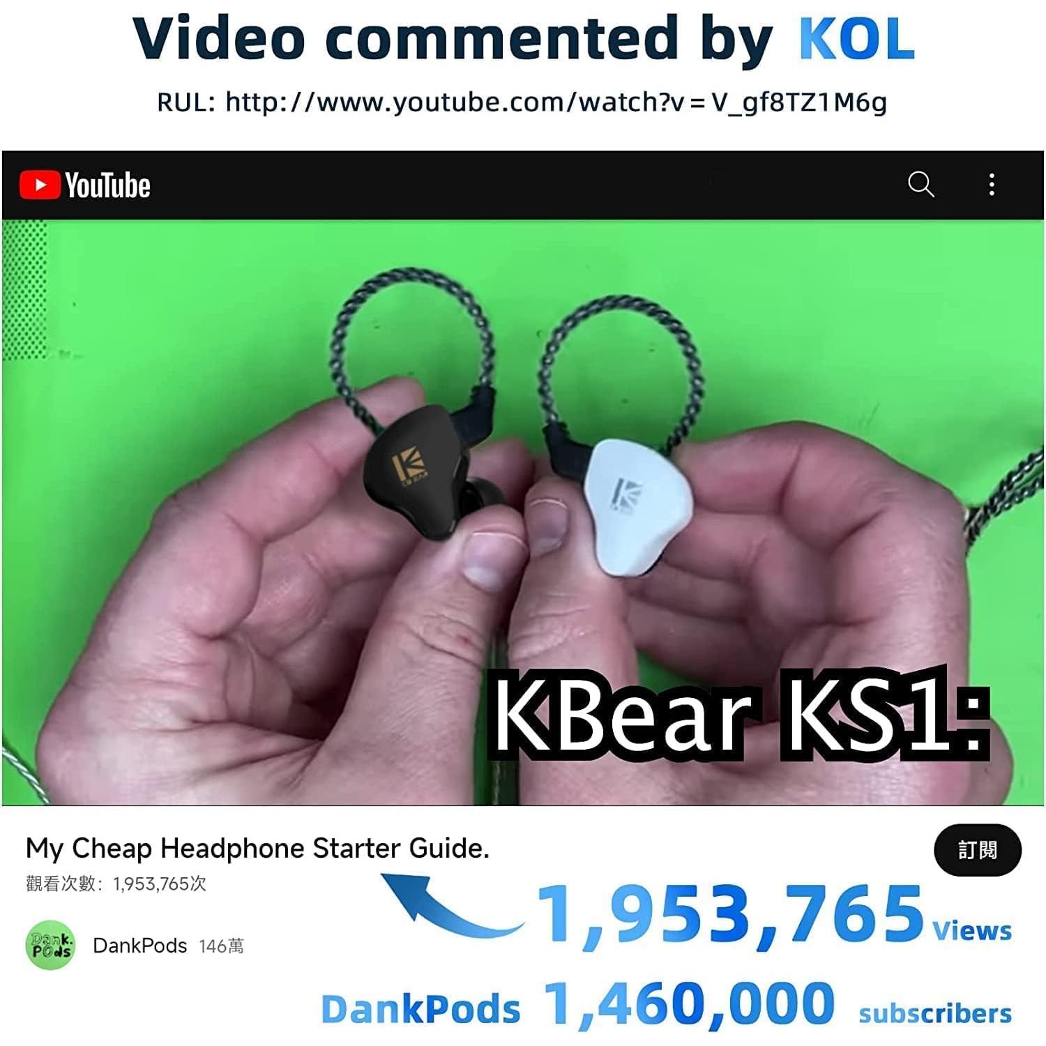 Auriculares KBEAR KS1 Tipo C con Micrófono, Cancelación de Ruido