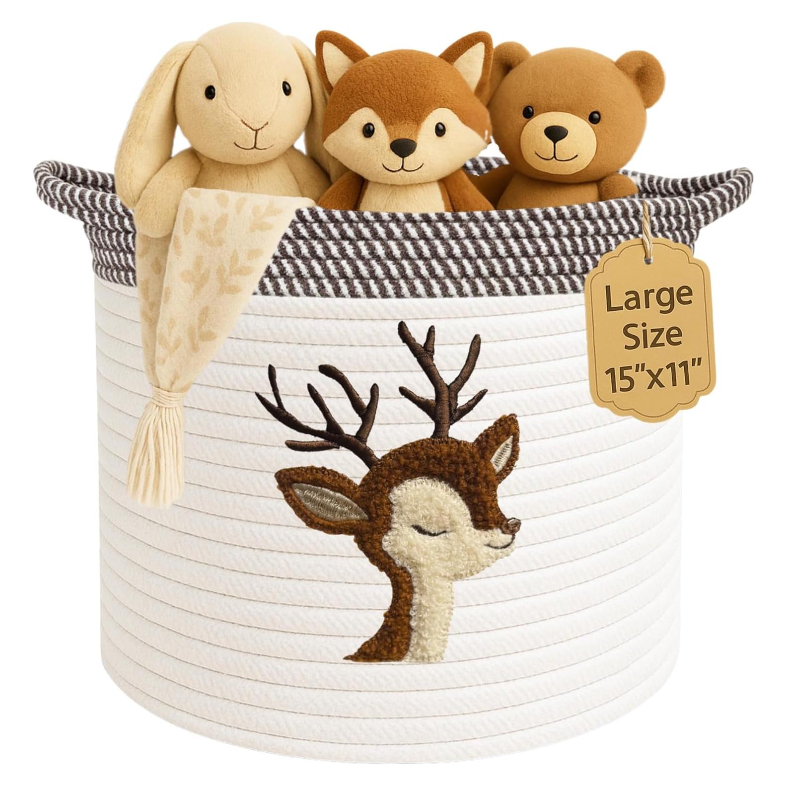 Cesta de Almacenamiento Kemina Ciervo Grande 38.1x27.9 cm