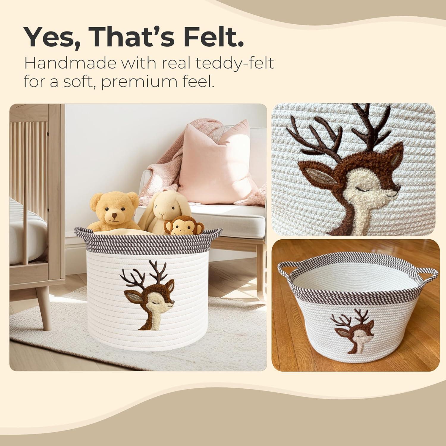 Cesta de Almacenamiento Kemina Ciervo Grande 38.1x27.9 cm