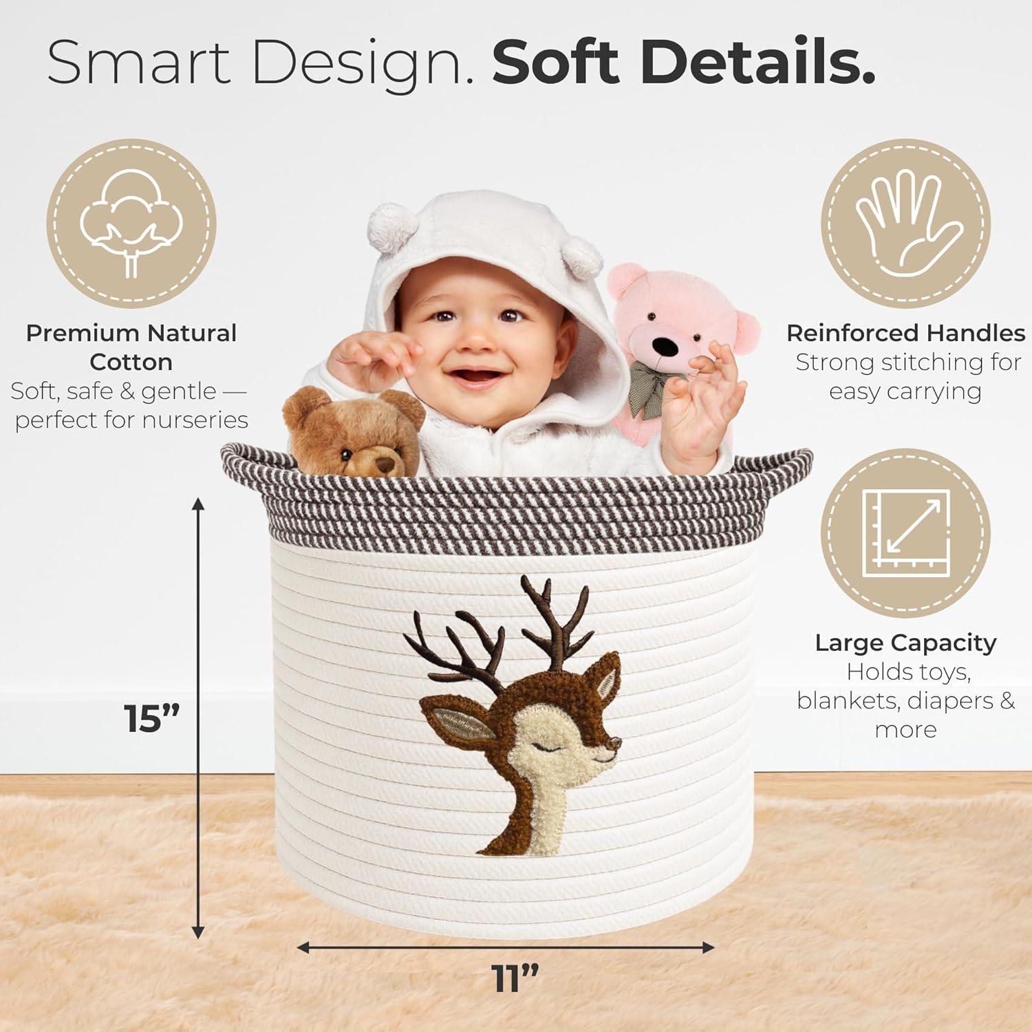 Cesta de Almacenamiento Kemina Ciervo Grande 38.1x27.9 cm