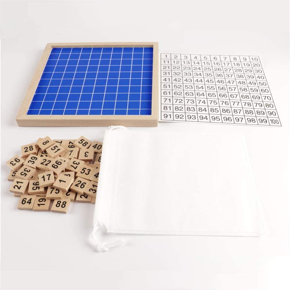 Tablero de Cien Montessori CICITOYWO - Juguete Educativo 21x21 cm