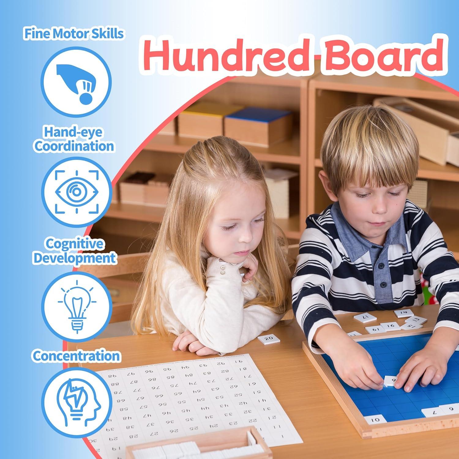 Tablero de Cien Montessori Outlet para Niños 3-6 Años