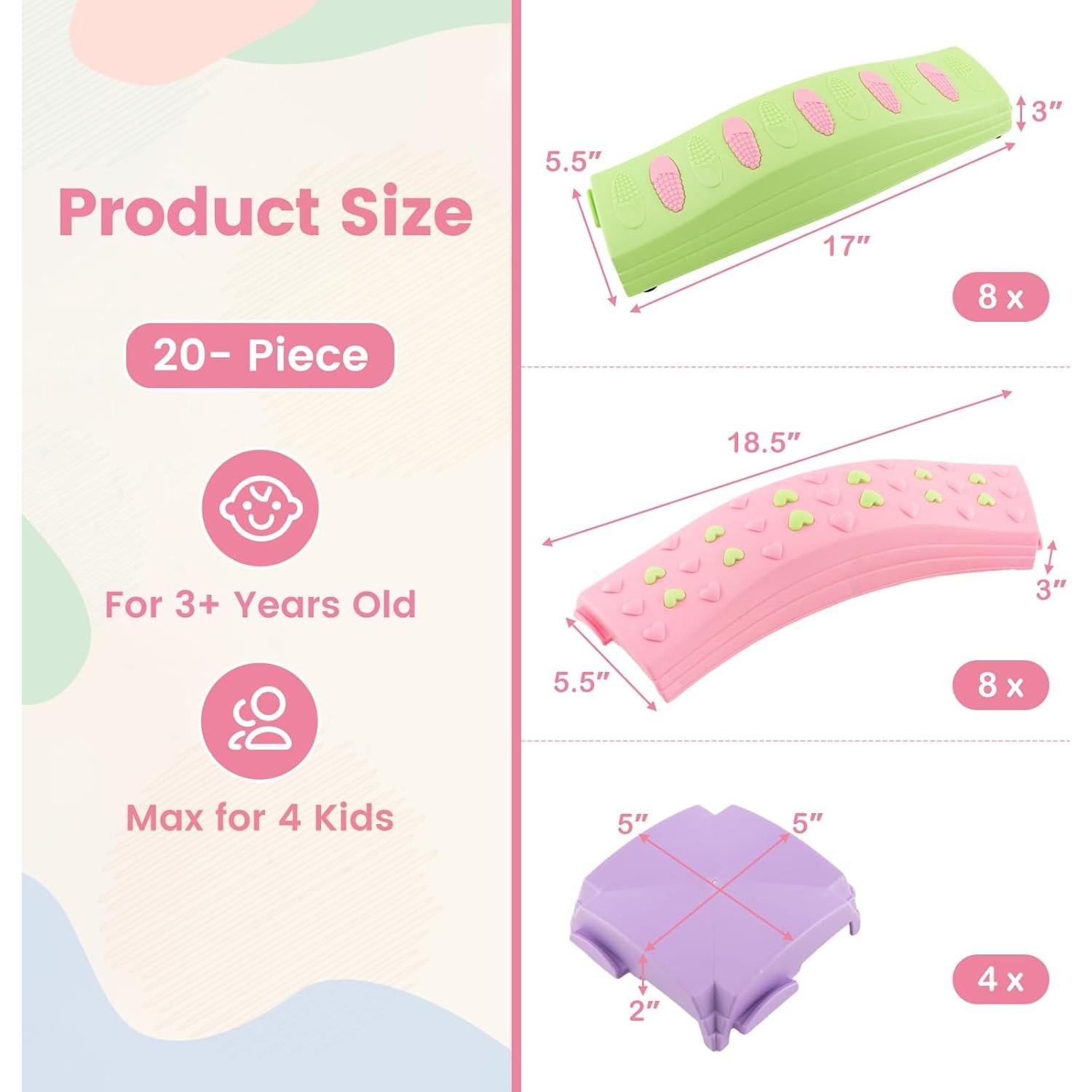 Juego de piedras de equilibrio INFANS 20 PCS Montessori antideslizante