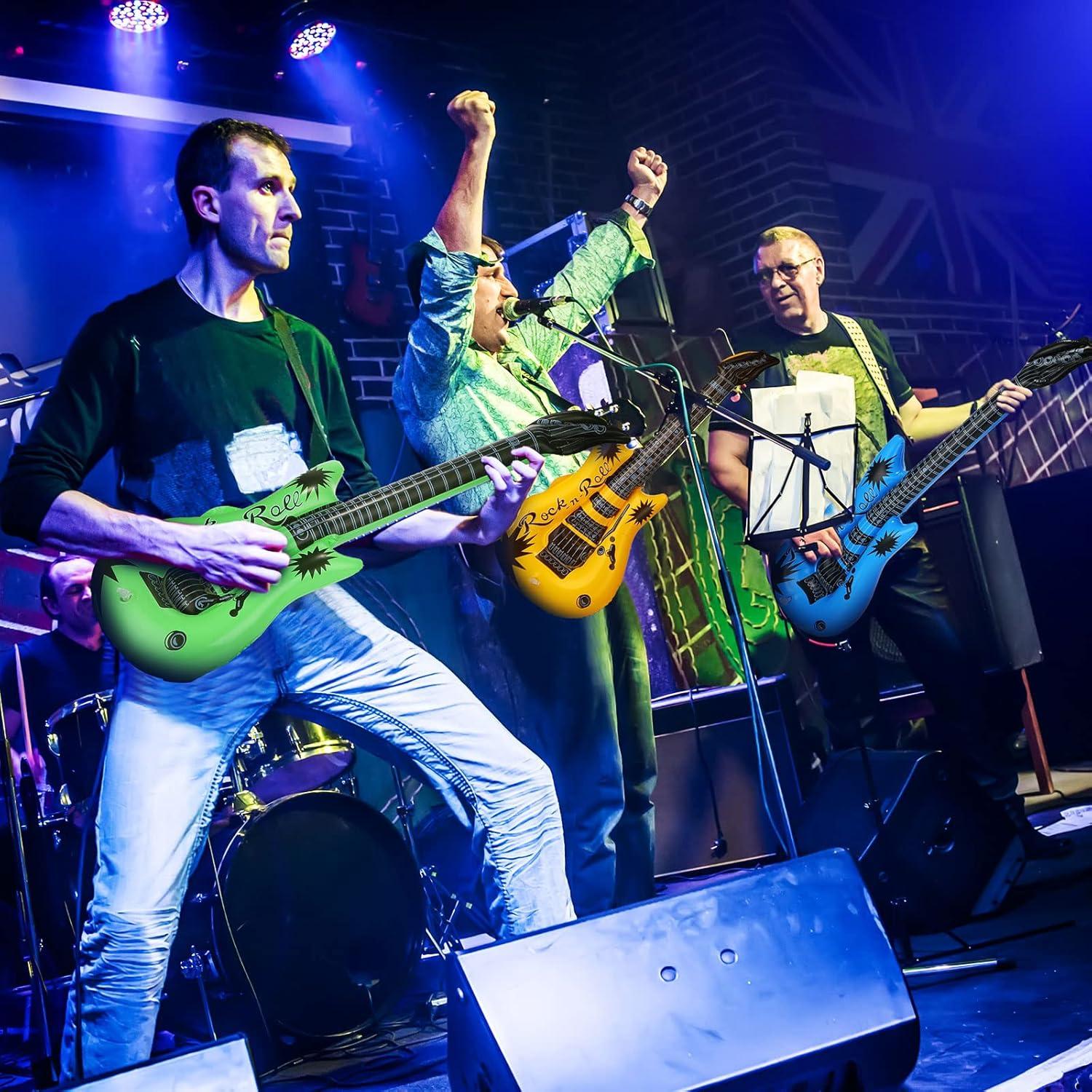 24 Guitarras Inflables Chitidr 91 cm para Fiestas 80s 90s