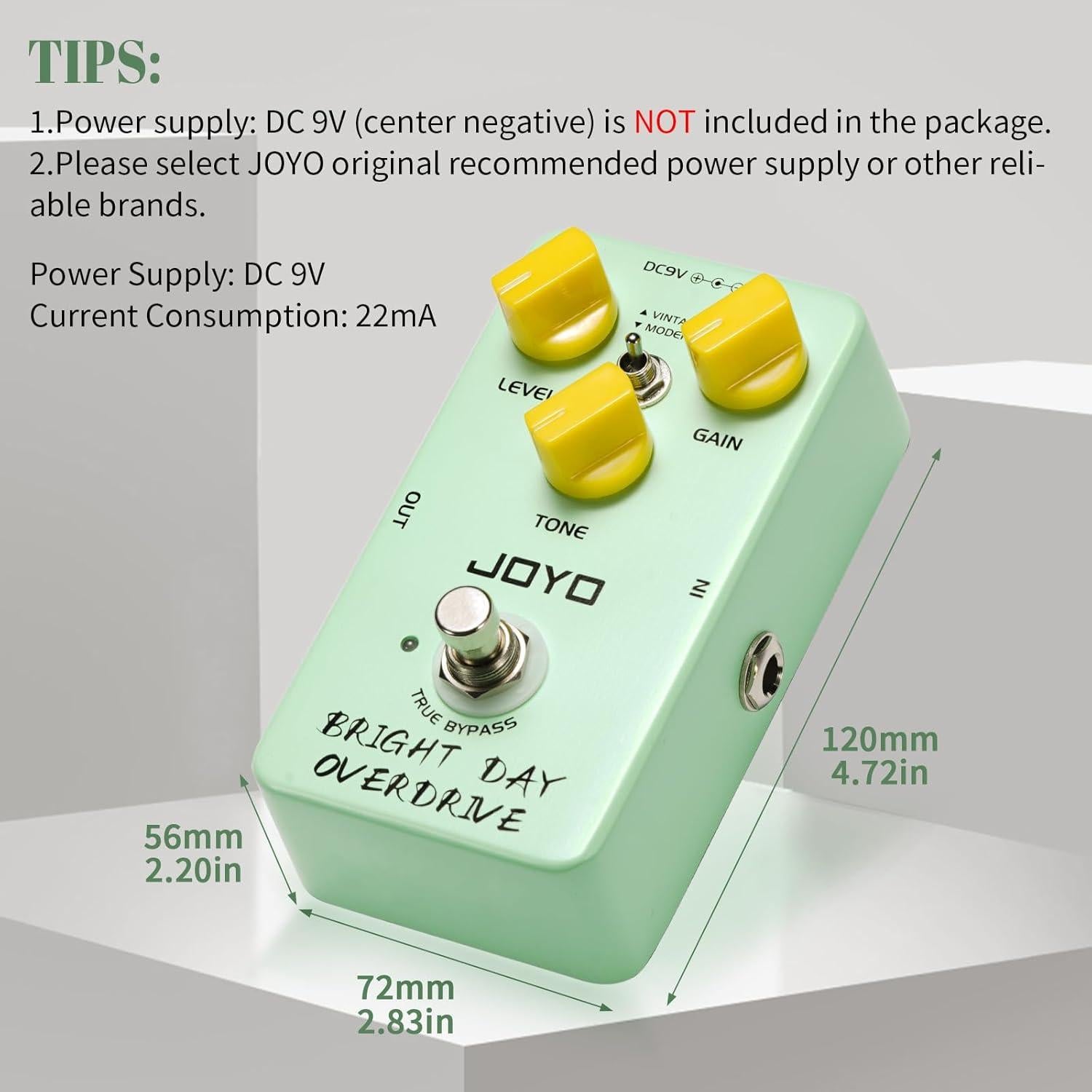 Pedal de Overdrive JOYO JF-25 Brillante para Guitarra Eléctrica