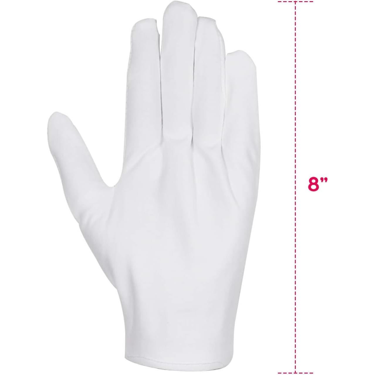 Guantes de Algodón Anezus 12 Pares Medianos para Manos Secas