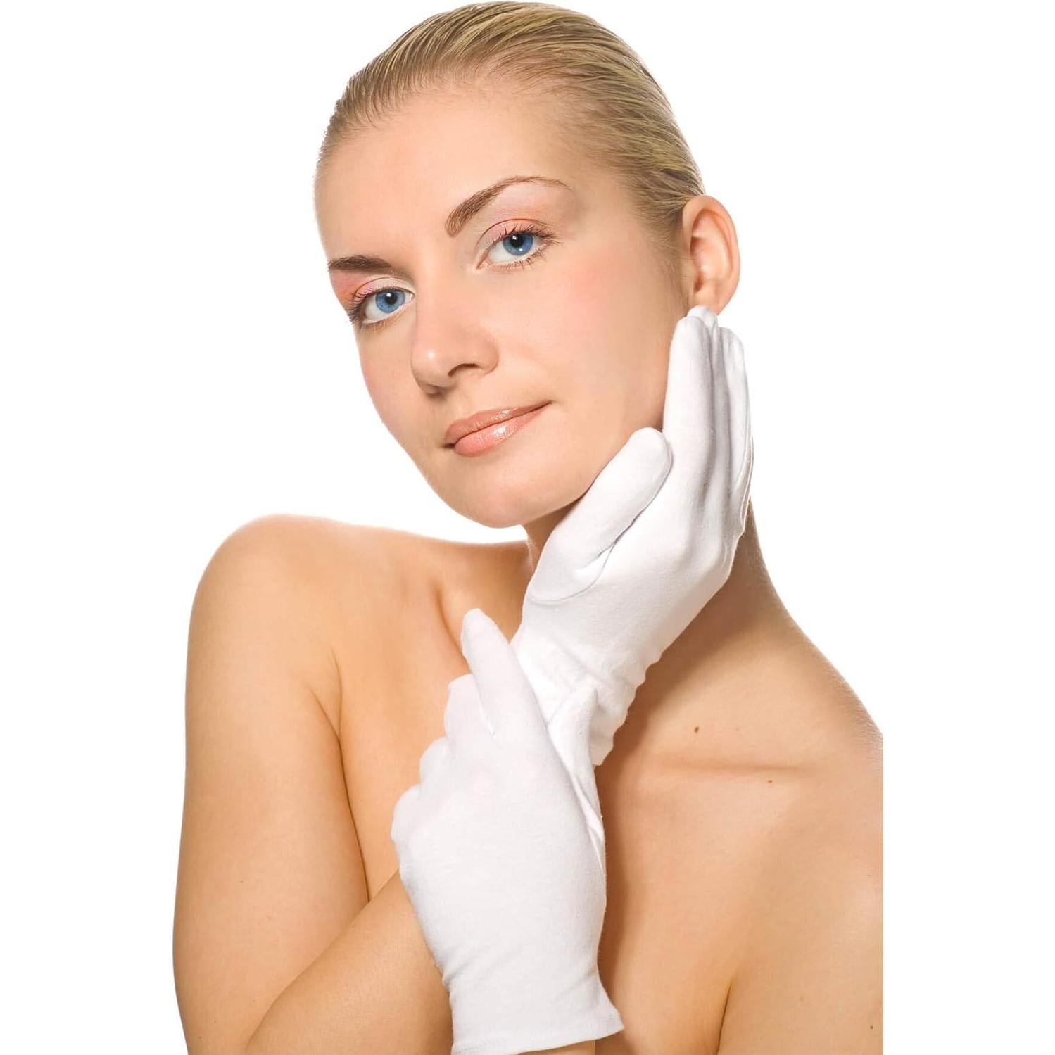 Guantes de Algodón Anezus 12 Pares Medianos para Manos Secas