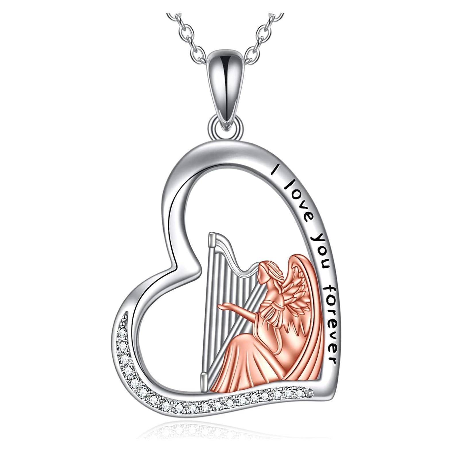 Collar de Música Arpa Plata Esterlina 925 CRMAD para Mujeres