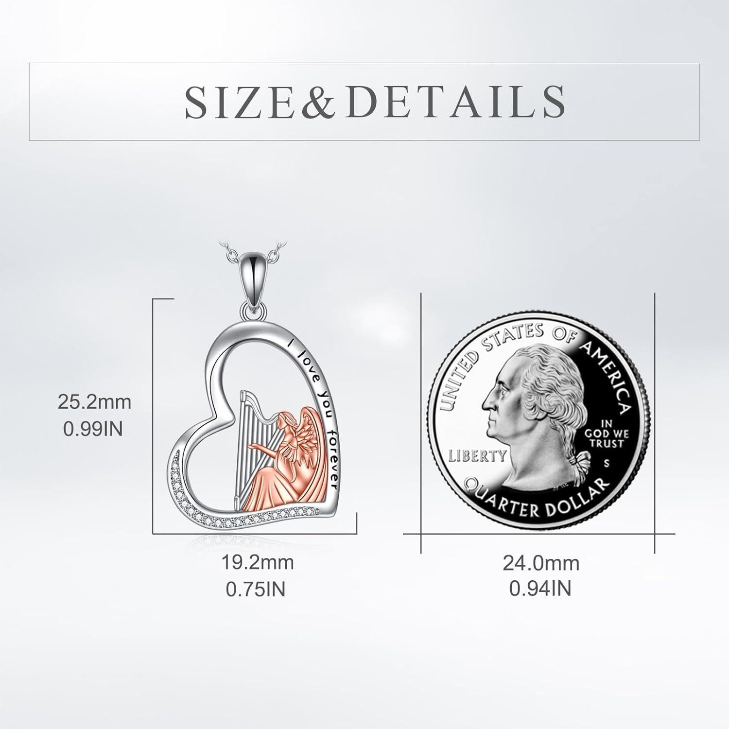 Collar de Música Arpa Plata Esterlina 925 CRMAD para Mujeres