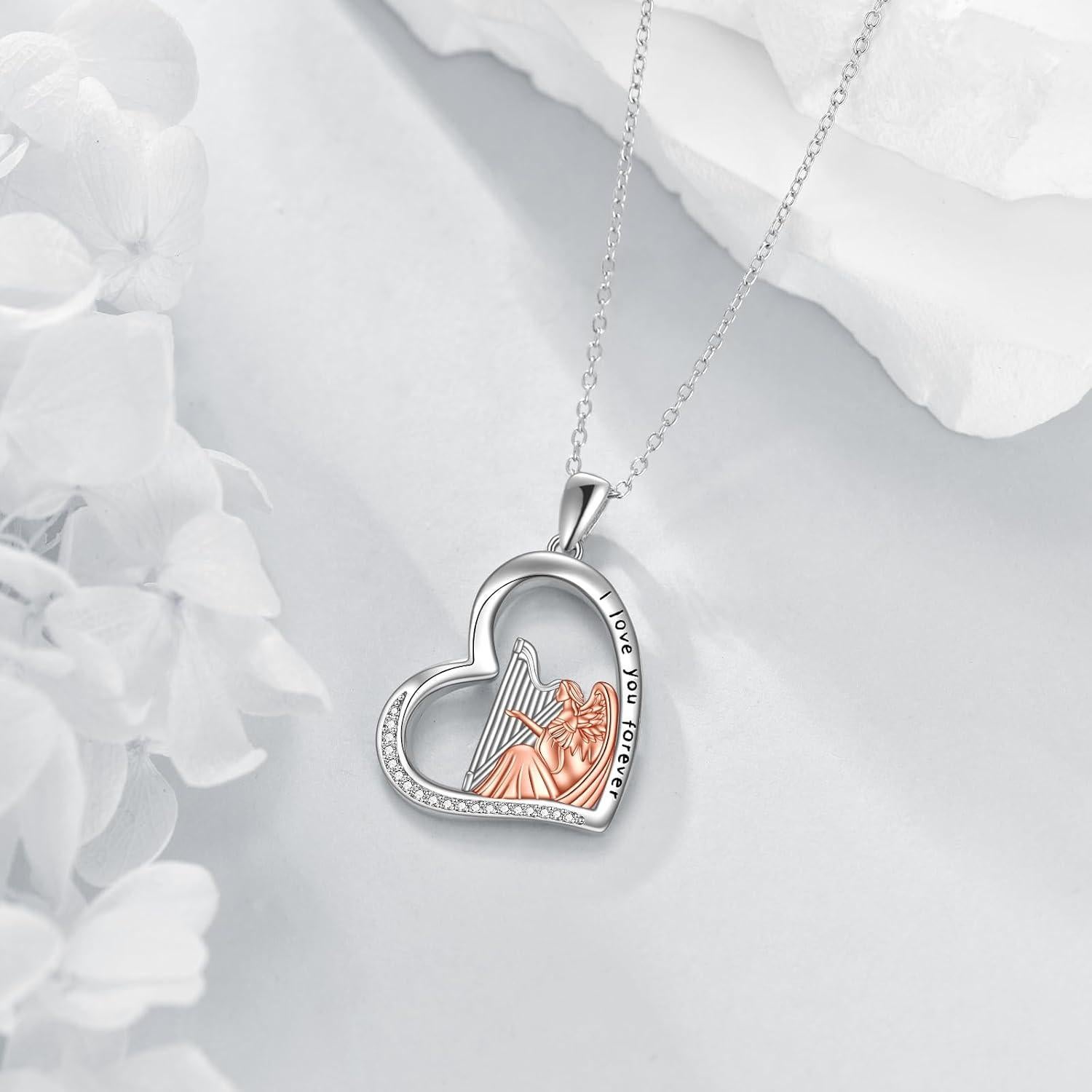 Collar de Música Arpa Plata Esterlina 925 CRMAD para Mujeres