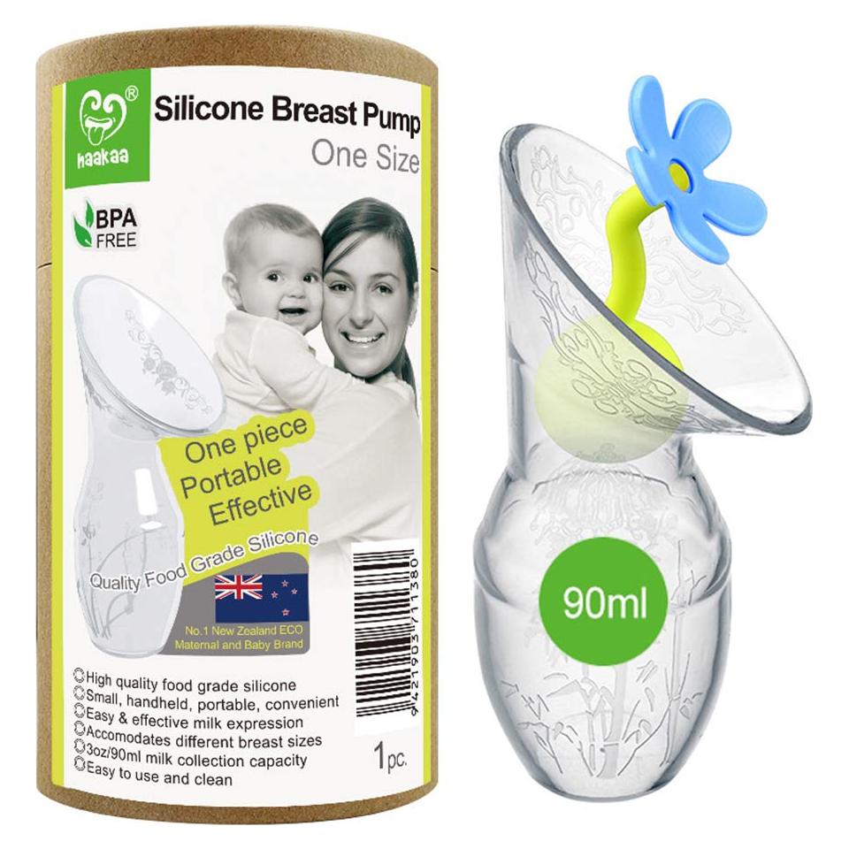 Bomba de Pecho Silicona Haakaa 100ml Libre de BPA Azul