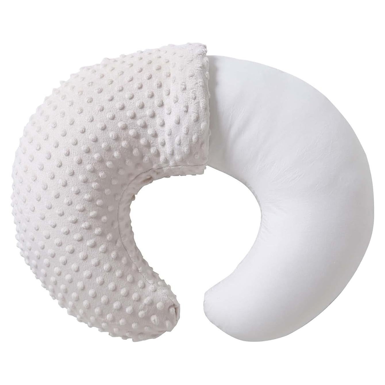 Almohada de Lactancia QUENESS Beige 56x45 cm Suave Desmontable