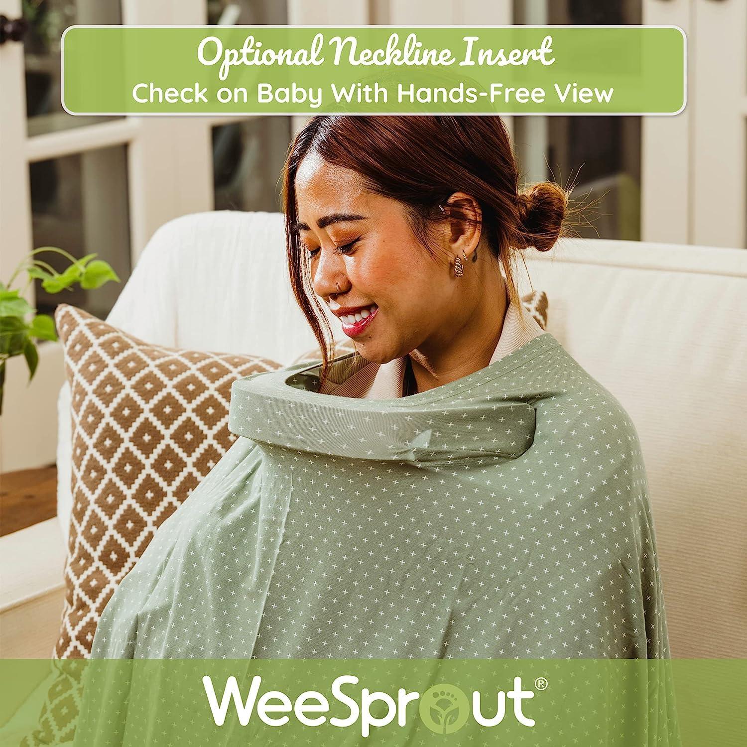 Cubierta de Lactancia WeeSprout Rayas Grises, Suave y Transpirable
