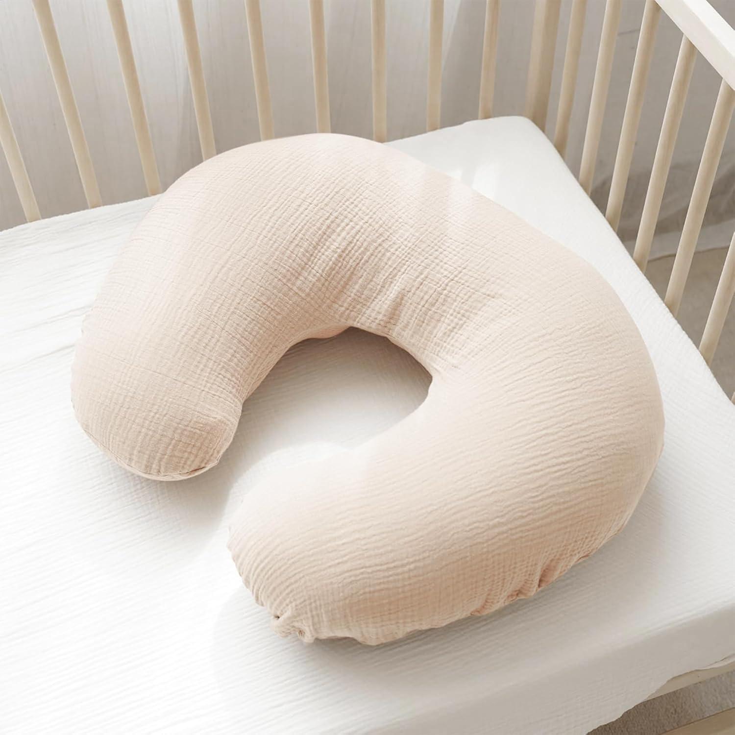 Fundas de Almohada de Muselina Konssy - 2 Piezas Suaves Azul y Crema