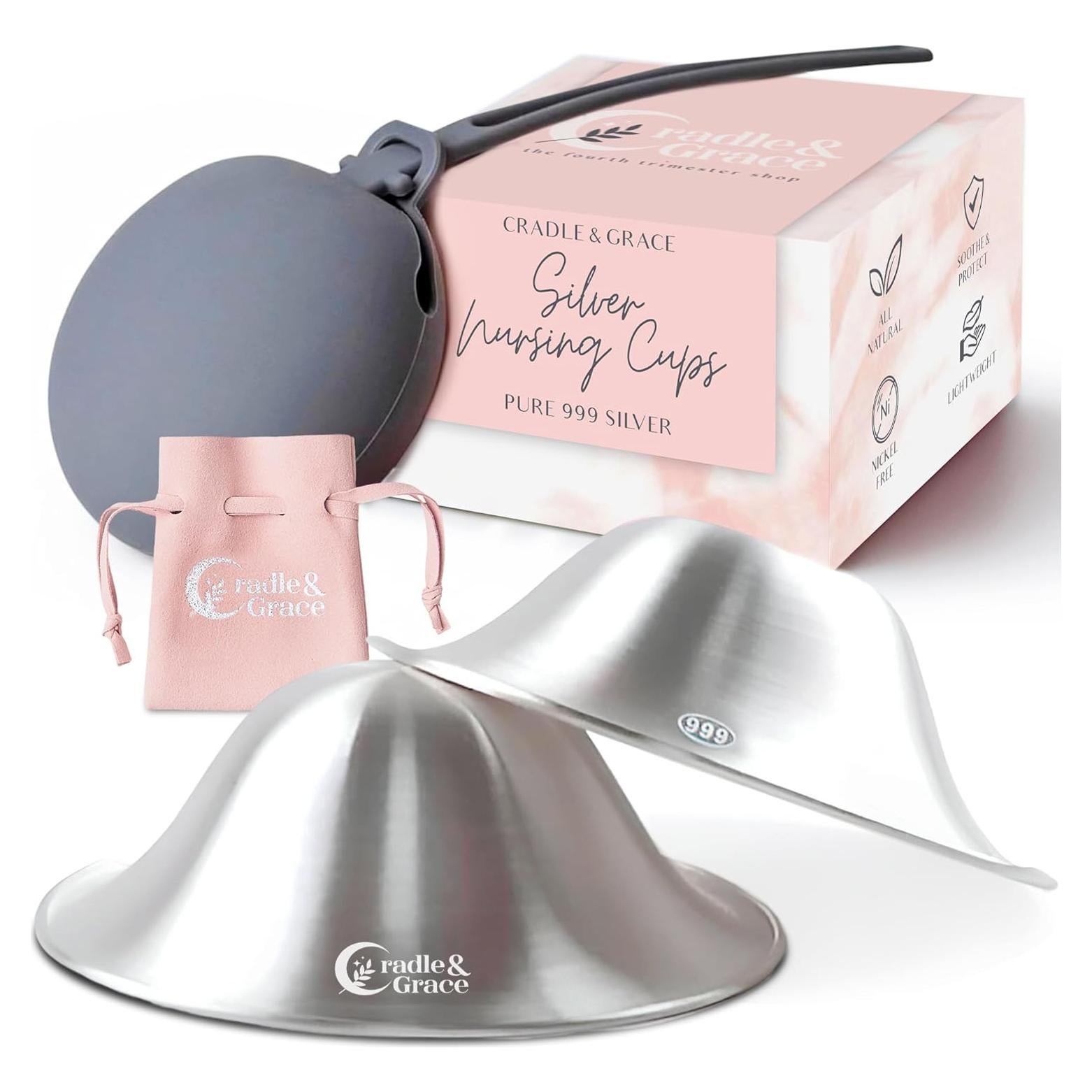 Copas de Lactancia Cradle & Grace Plata Pura 999 Extra Grande