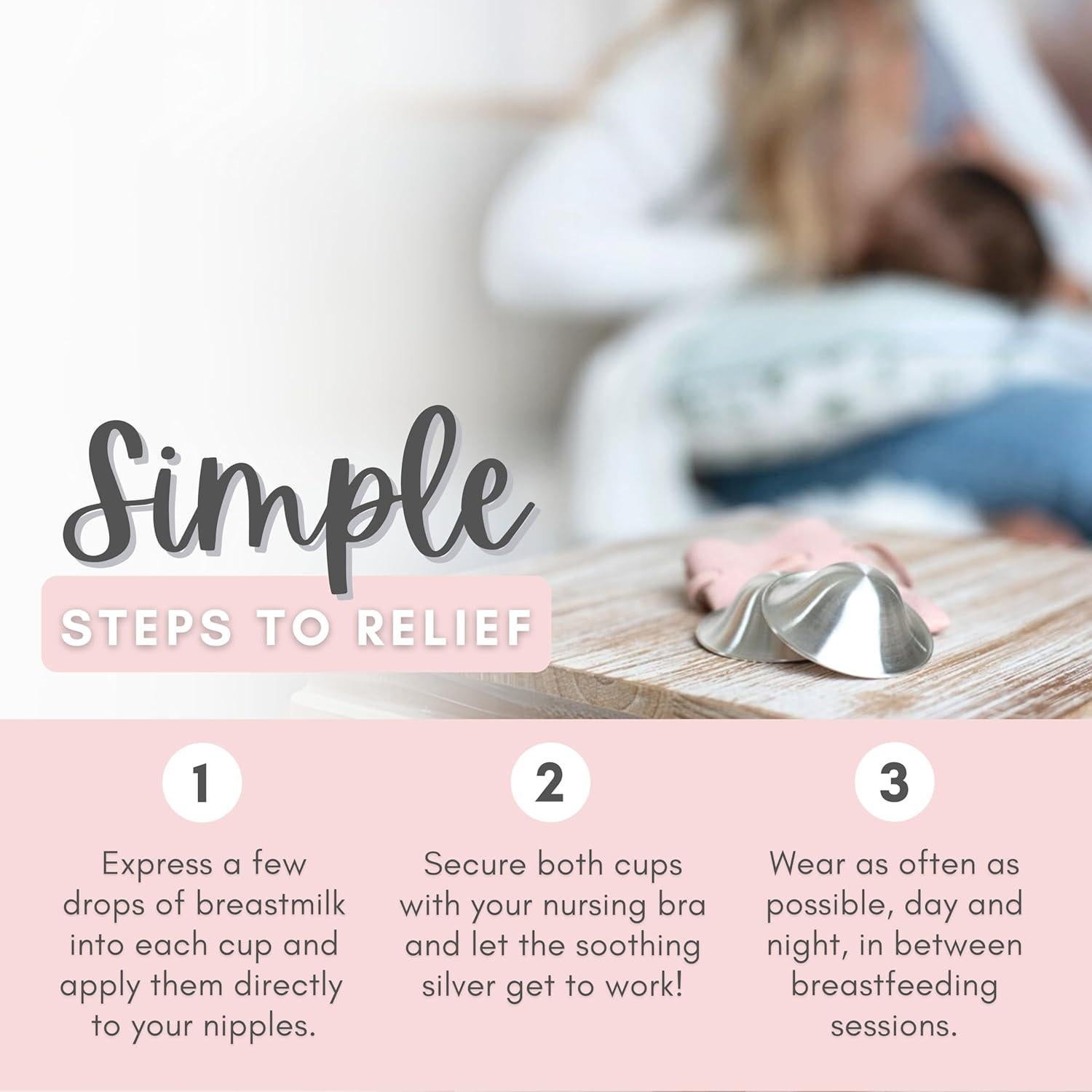 Copas de Lactancia Cradle & Grace Plata Pura 999 Extra Grande