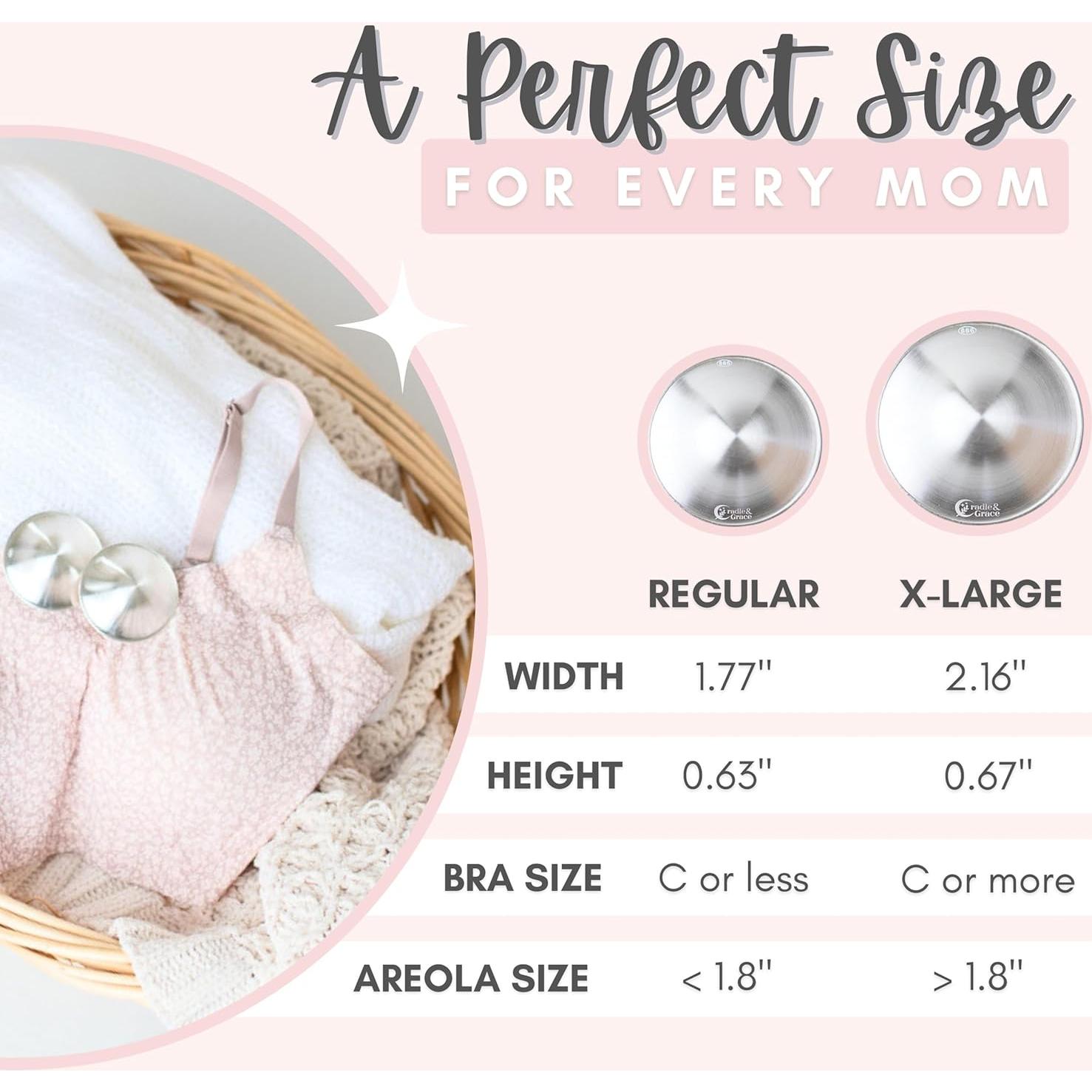 Copas de Lactancia Cradle & Grace Plata Pura 999 Extra Grande