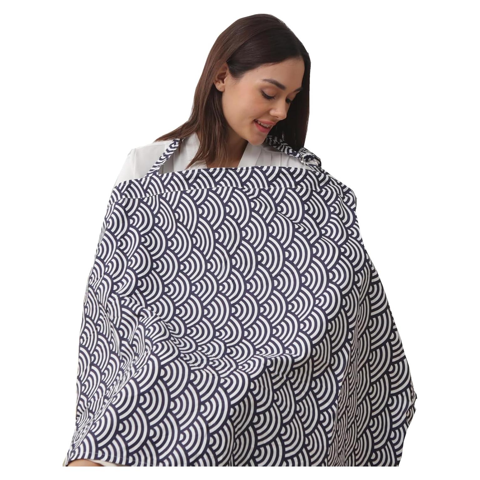 Cubierta de Lactancia Insular 100% Algodón Ola Negra