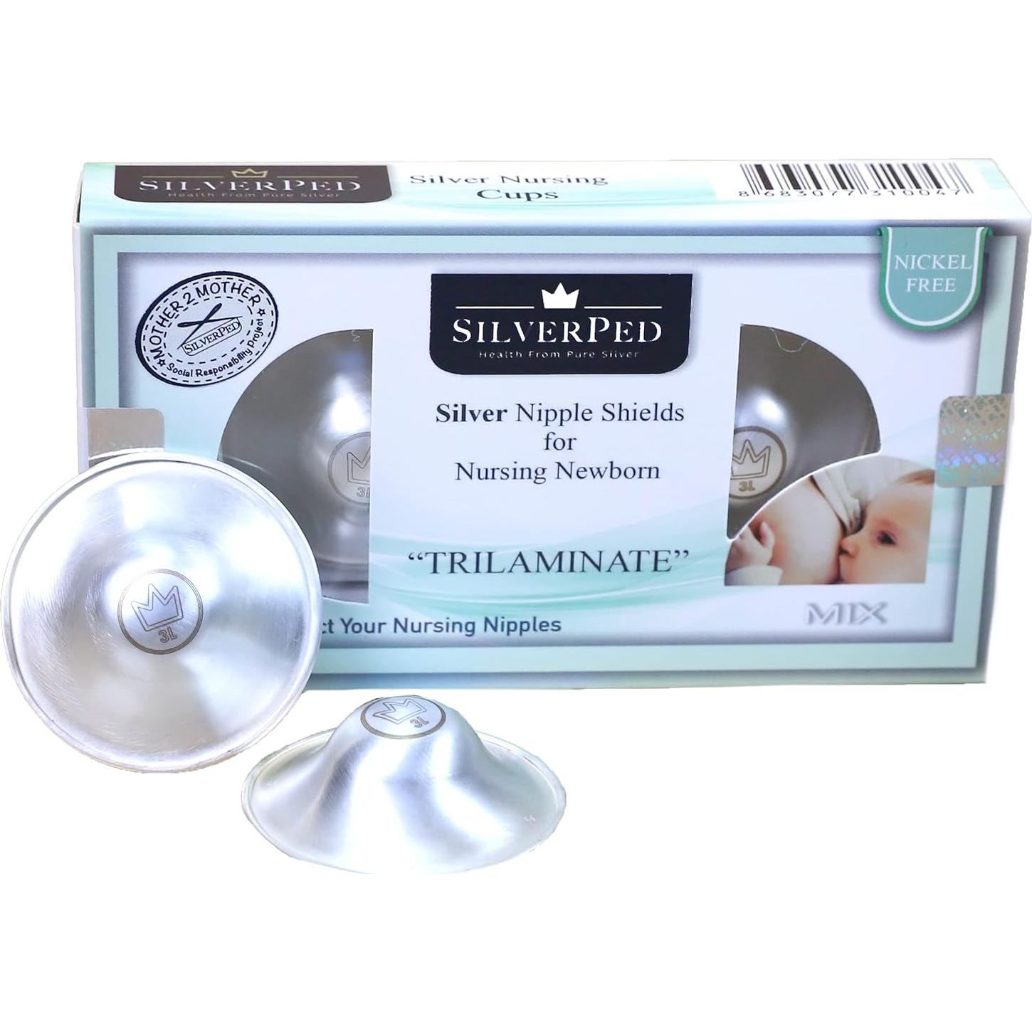 Copas de Lactancia de Plata 999 SilverPed - Alivio Pezones 2 Pzas