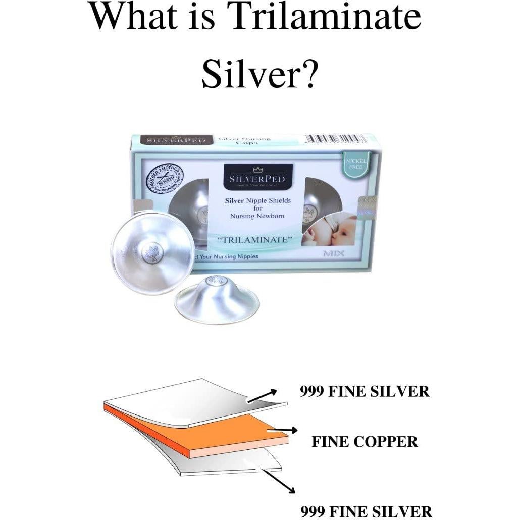 Copas de Lactancia de Plata 999 SilverPed - Alivio Pezones 2 Pzas