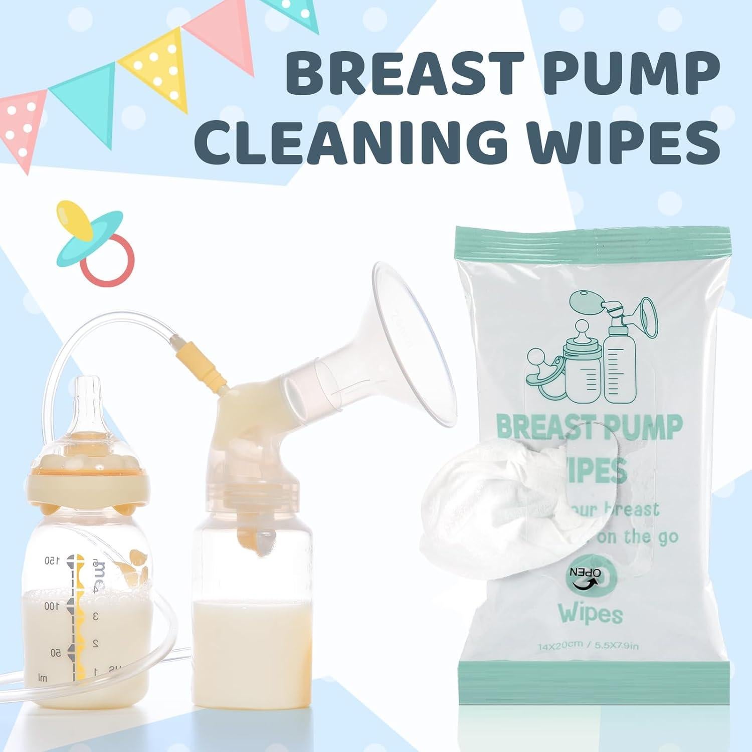 Toallitas de limpieza para extractores de leche JYD1472 - 120 conteos