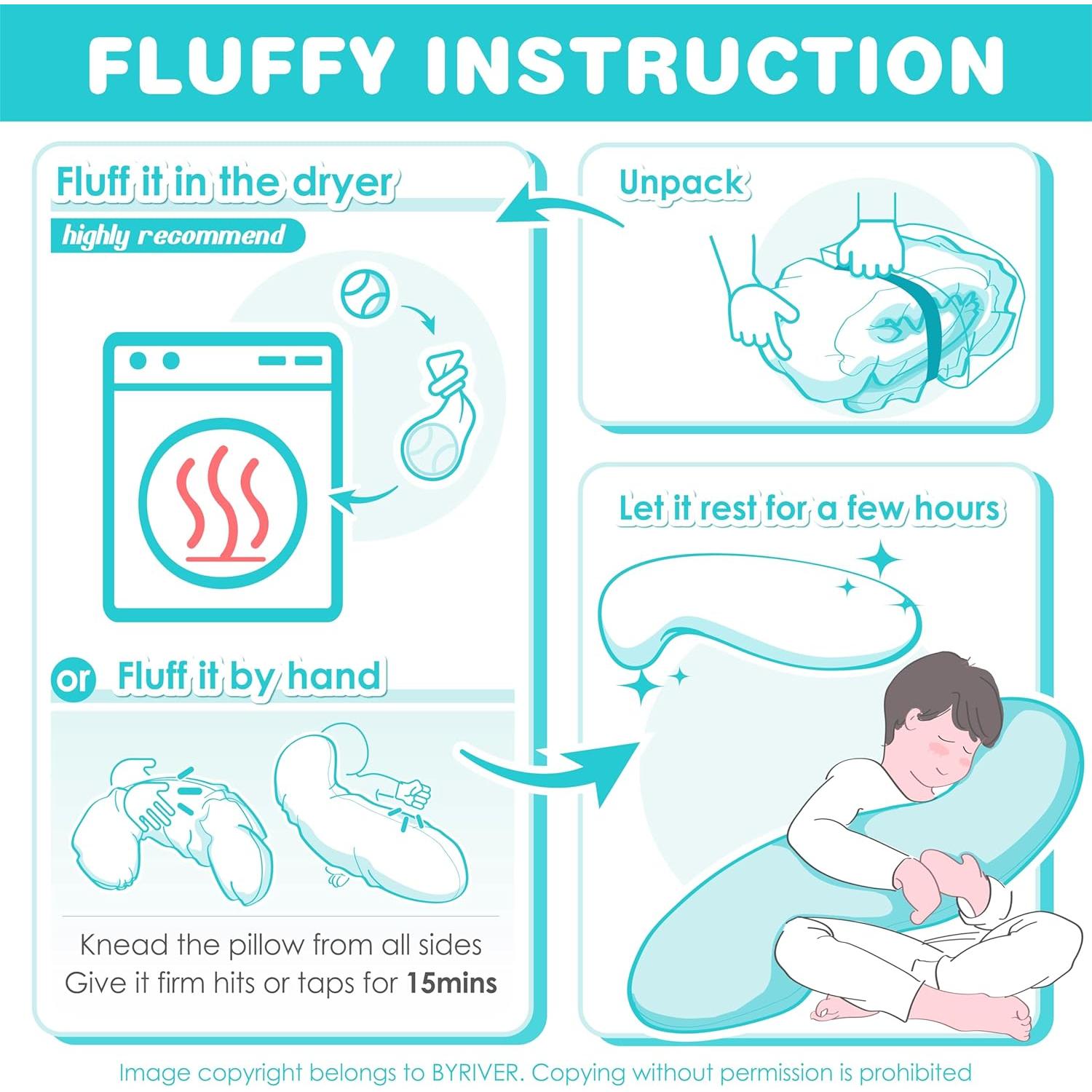 Almohada Corporal BYRIVER Dinosaurio 90x30cm para Niños