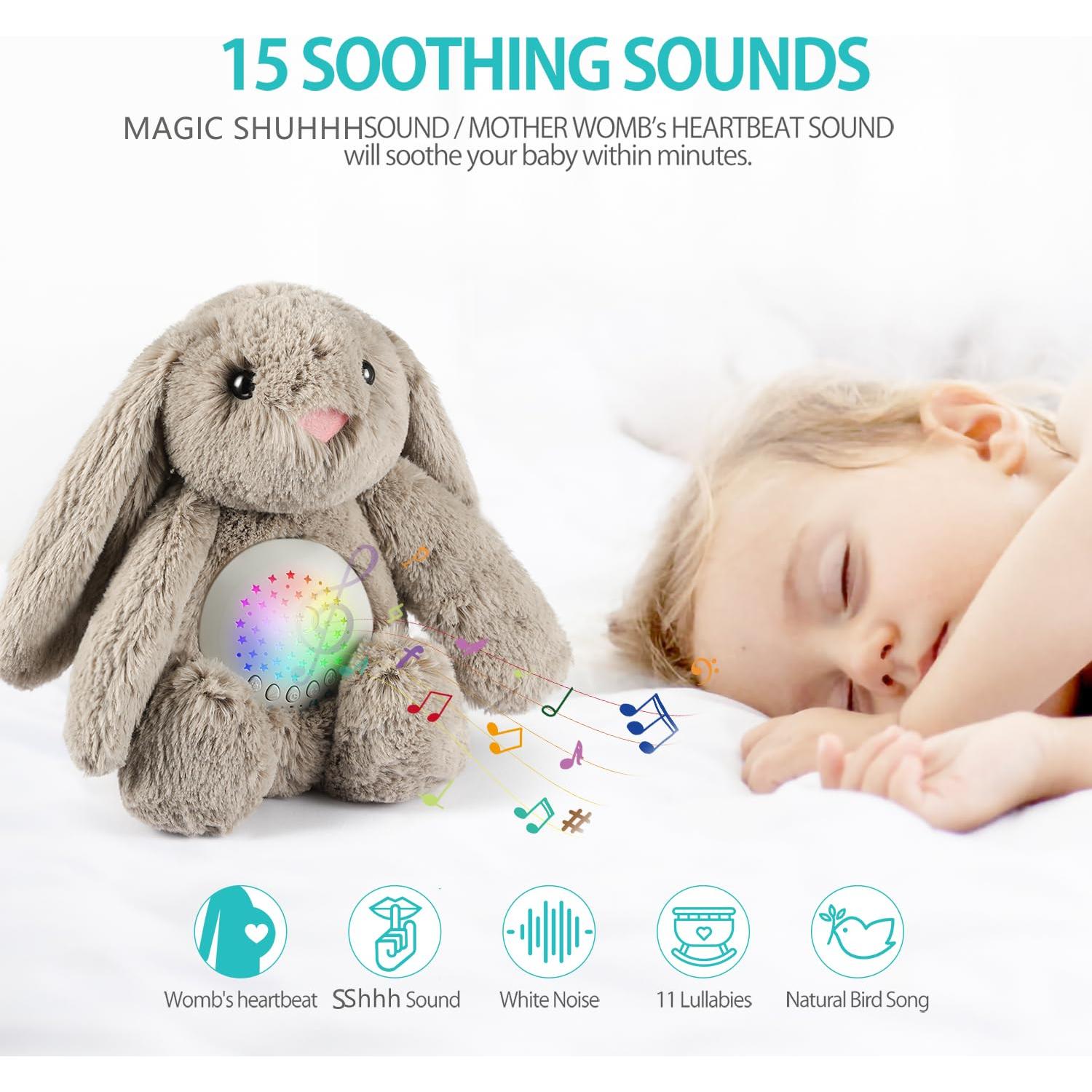 BEREST Conejito Calmante para Bebé con Proyector de Estrellas