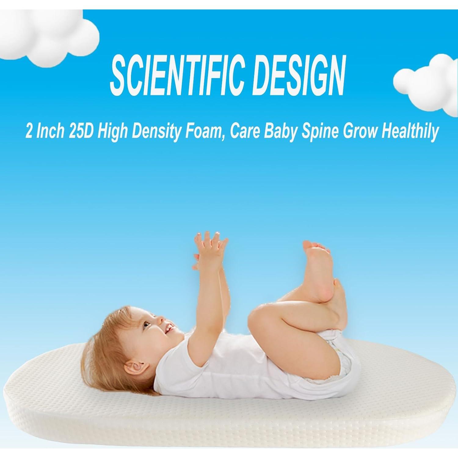 Colchón Ovalado para Cuna Mecc Ecoh Baby 73.7x43.2cm Transpirable