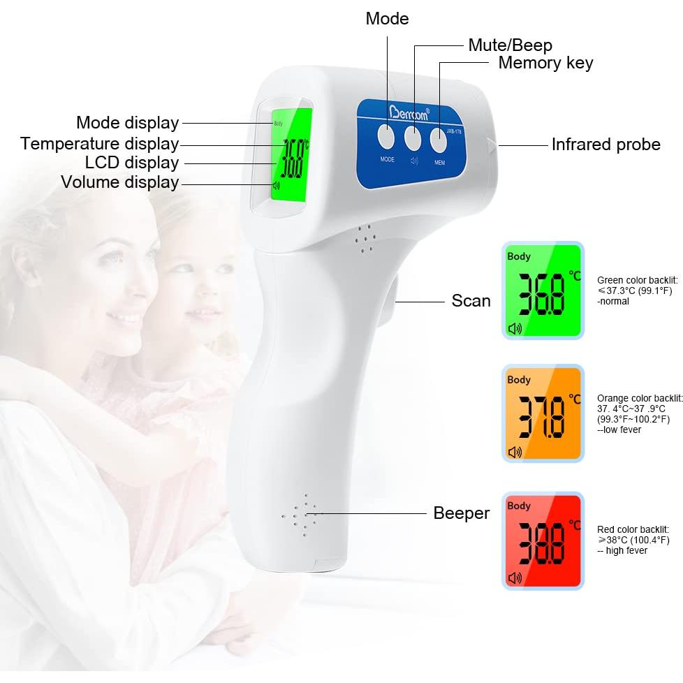 Termómetro Digital Infrarrojo Sin Contacto Berrcom JXB-178