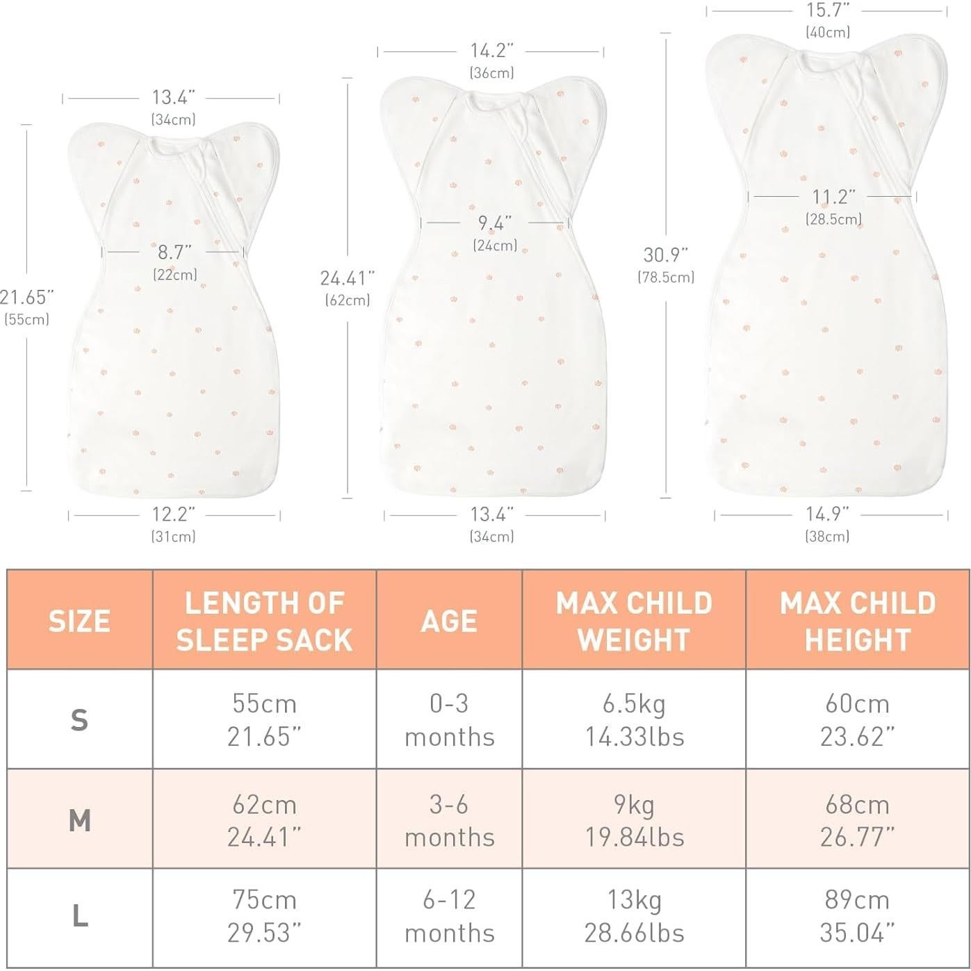 Manta de Envoltura Knirose para Bebé 3-6 Meses Color Manzana