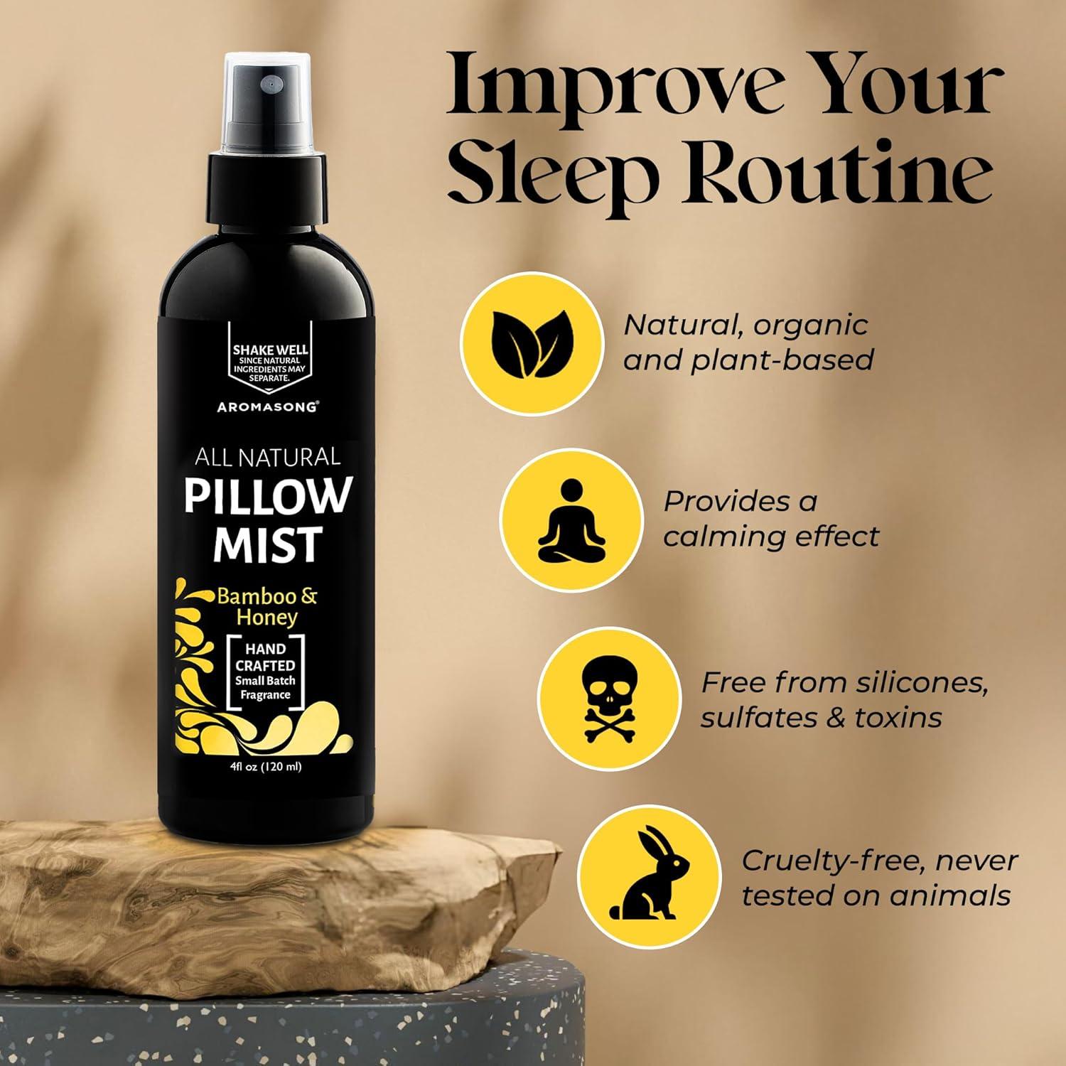 Spray de Almohada Aromasong 118 ml Bambú y Miel - Aceites Esenciales