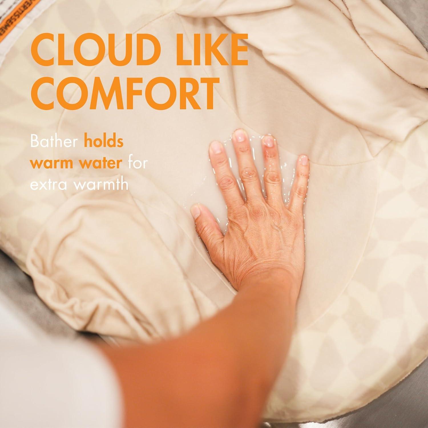 Bañera Inflable Boon Puff+ para Bebés - Portátil con Funda