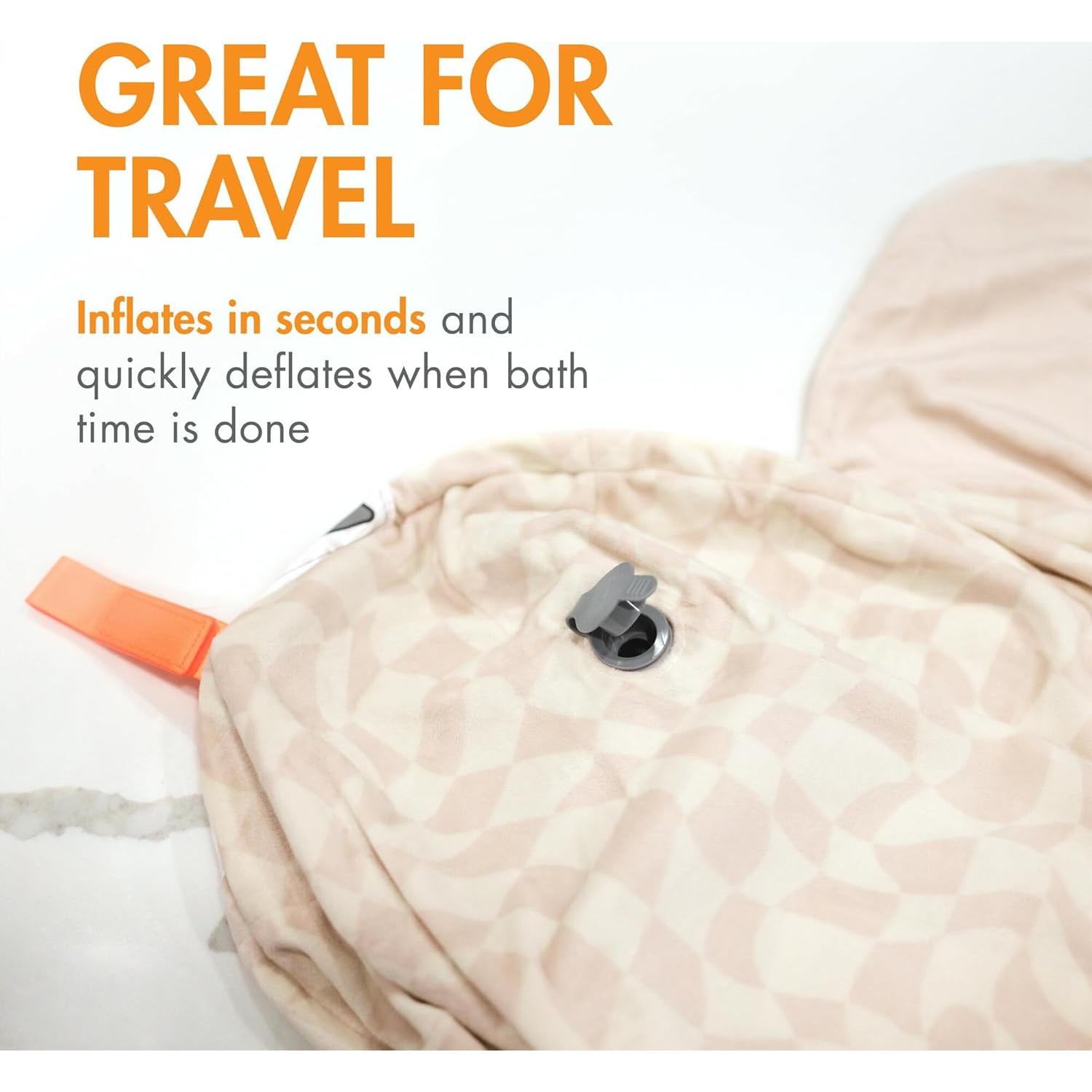 Bañera Inflable Boon Puff+ para Bebés - Portátil con Funda