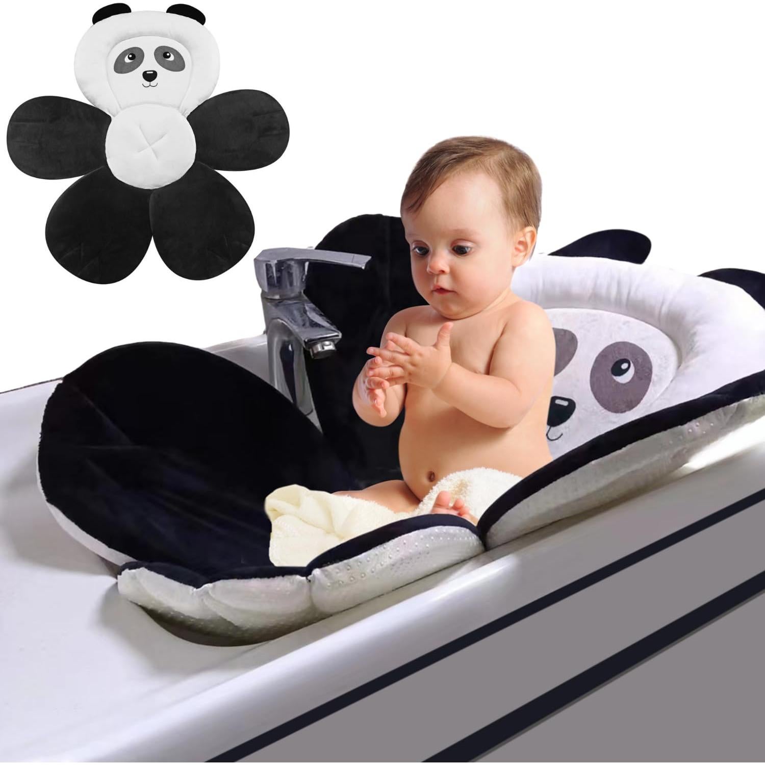 Almohadilla de Baño para Bebés PandaEar - Asiento Suave Negro