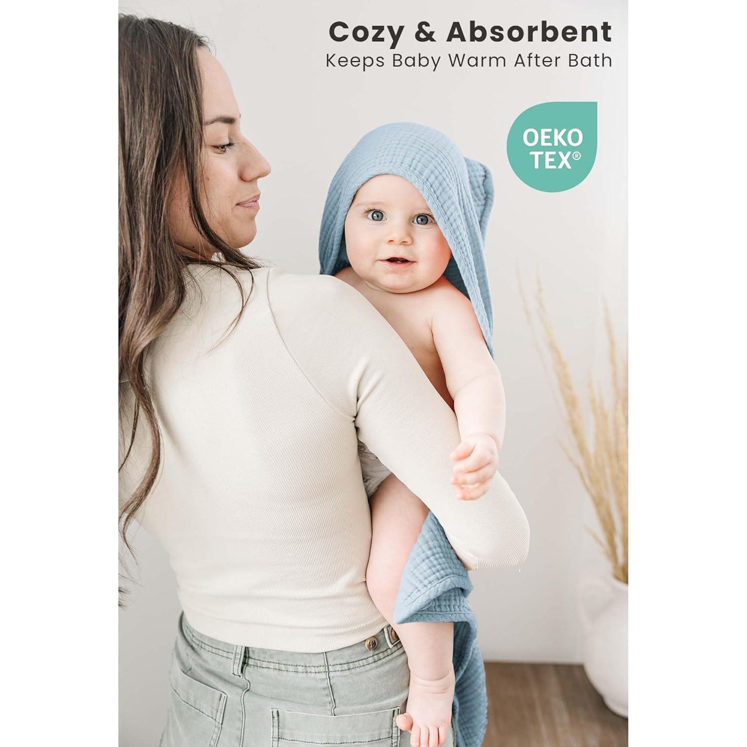 Toallas de Muselina con Capucha Konssy - 2 Unidades 76x76cm