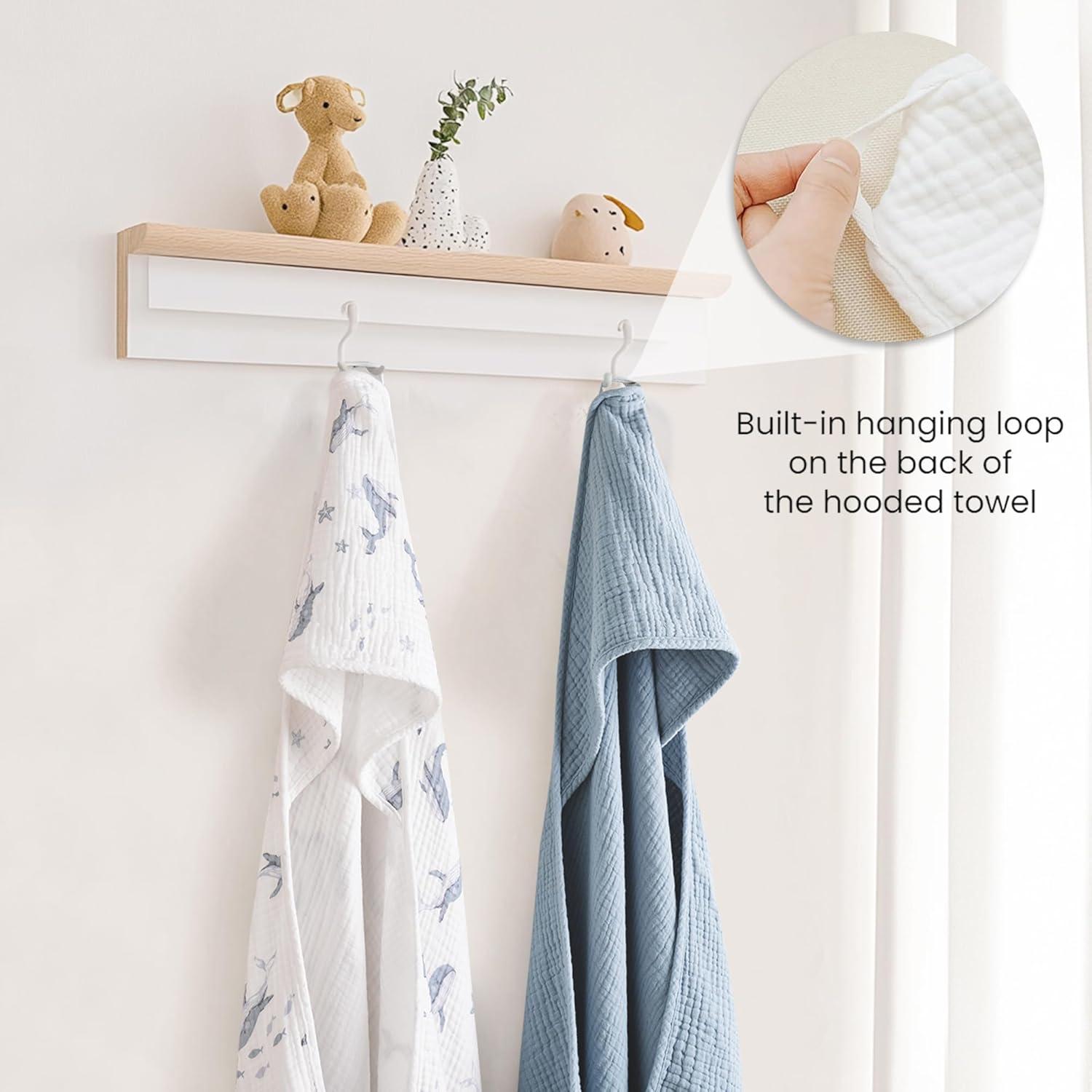 Toallas de Muselina con Capucha Konssy - 2 Unidades 76x76cm