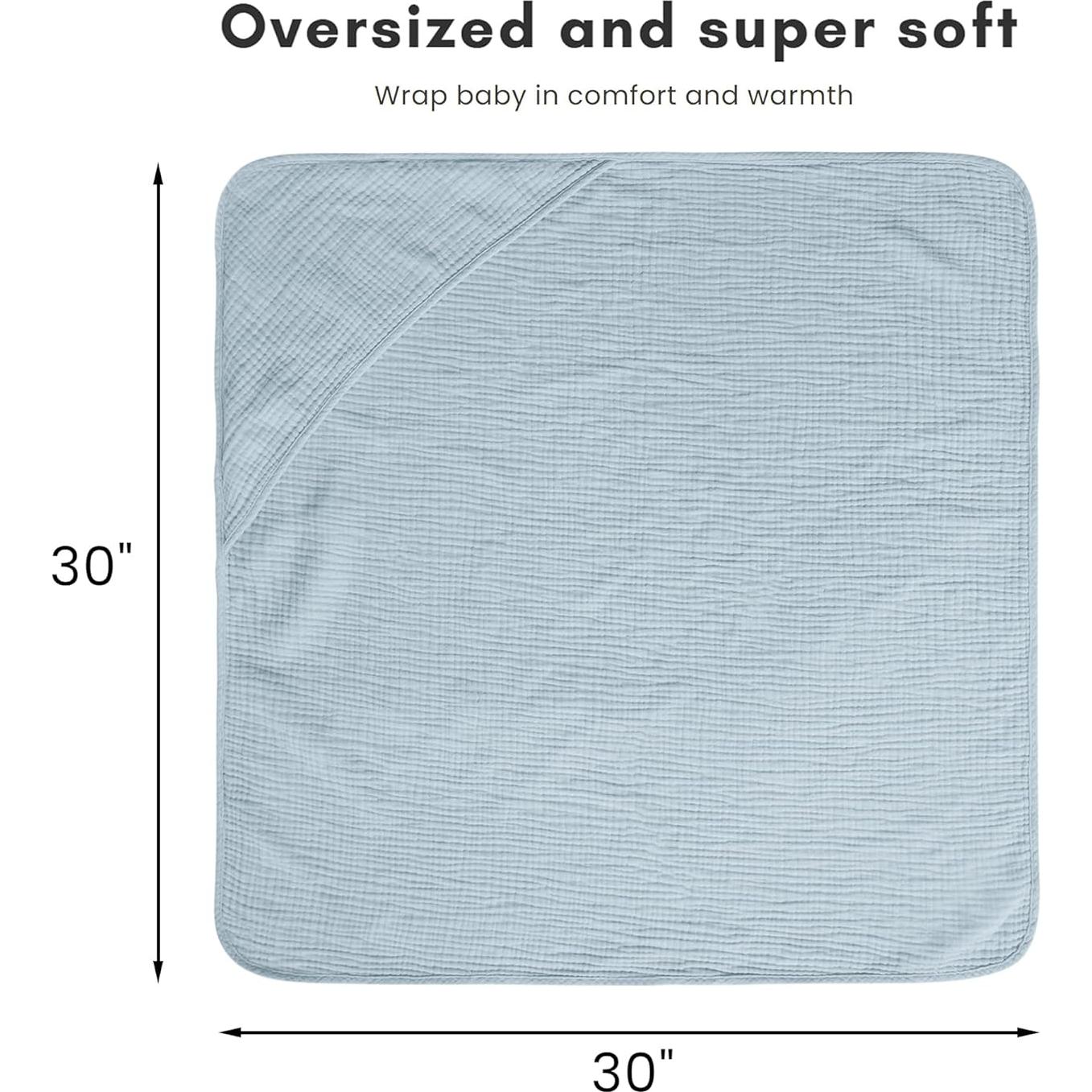 Toallas de Muselina con Capucha Konssy - 2 Unidades 76x76cm