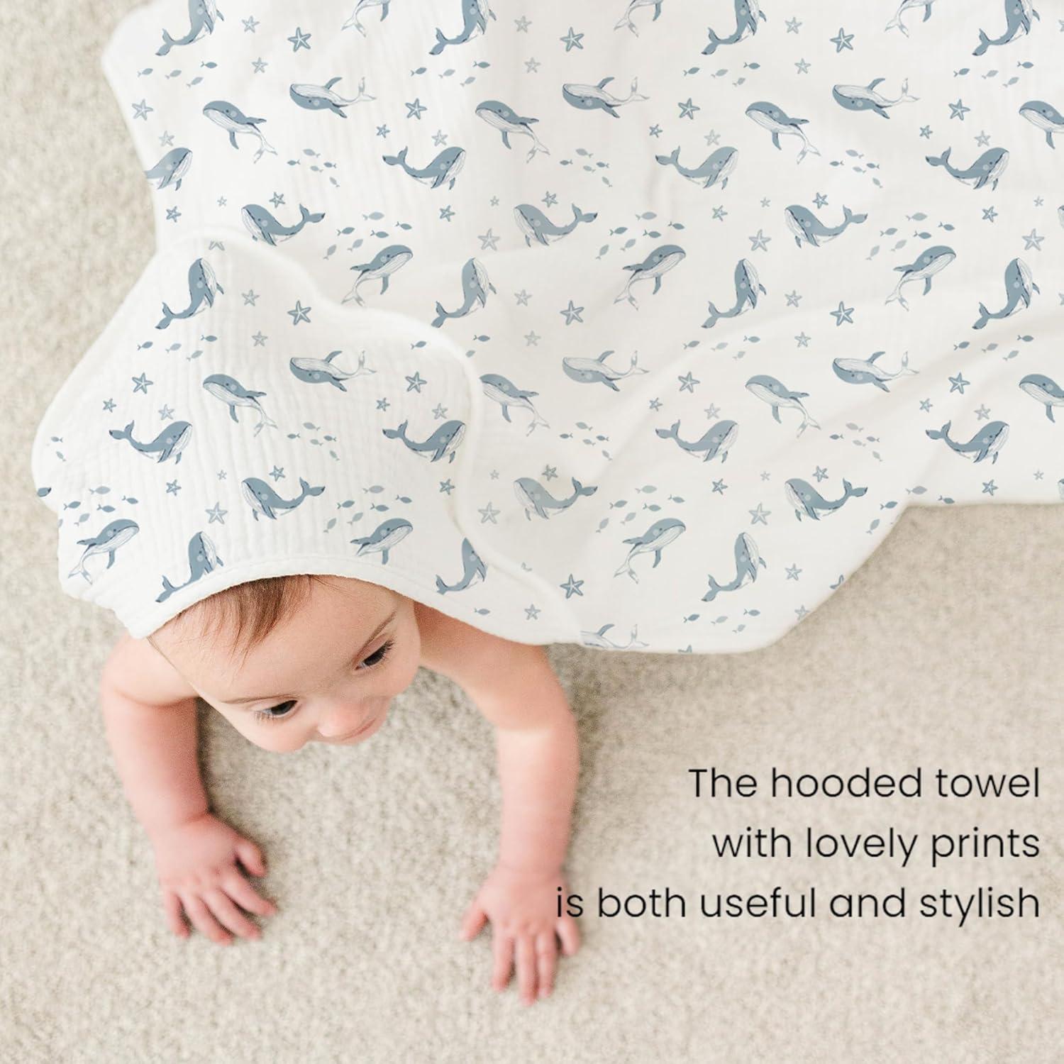 Toallas de Muselina con Capucha Konssy - 2 Unidades 76x76cm